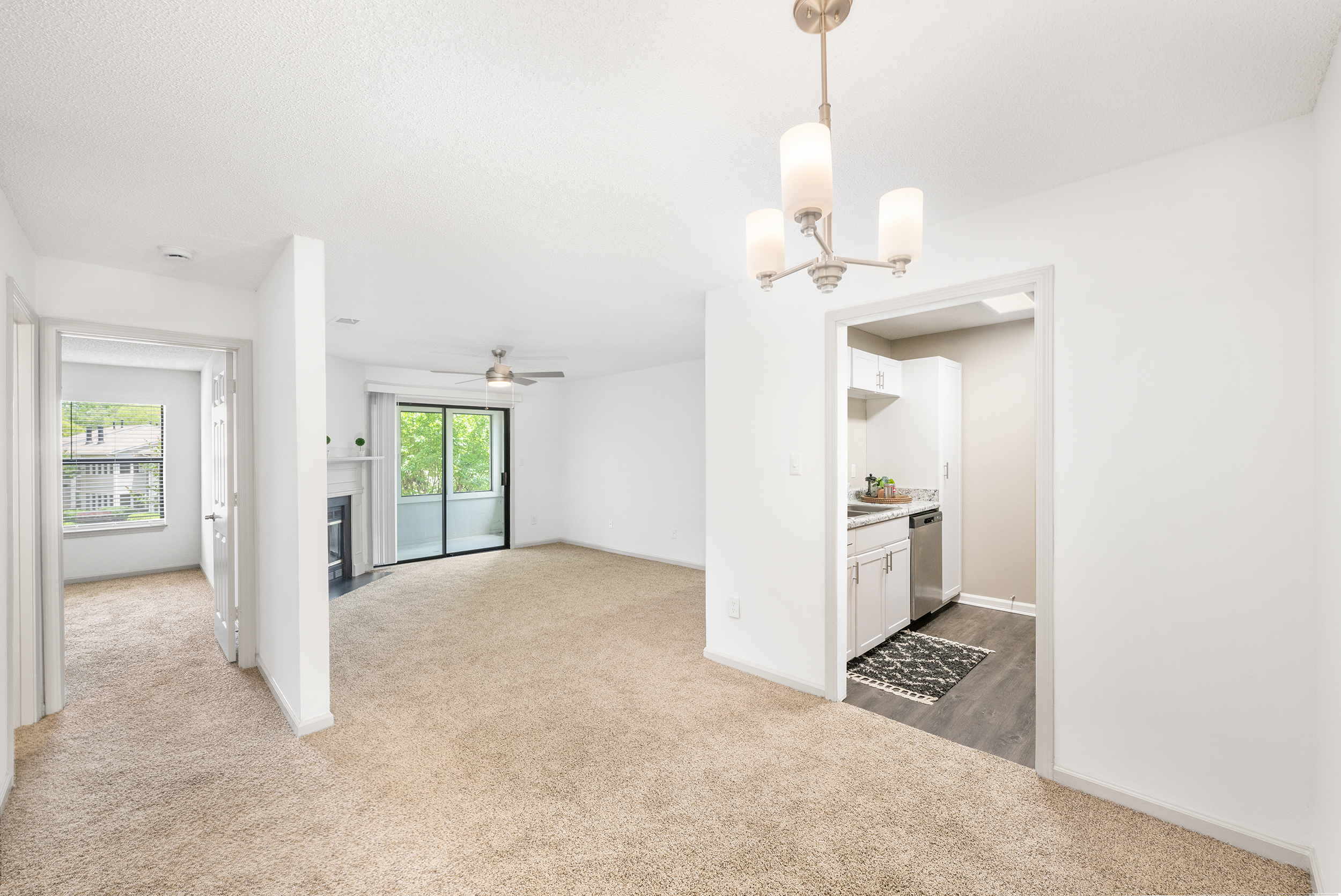 Living room at MAA Providence Main luxury apartment homes in Huntsville, AL