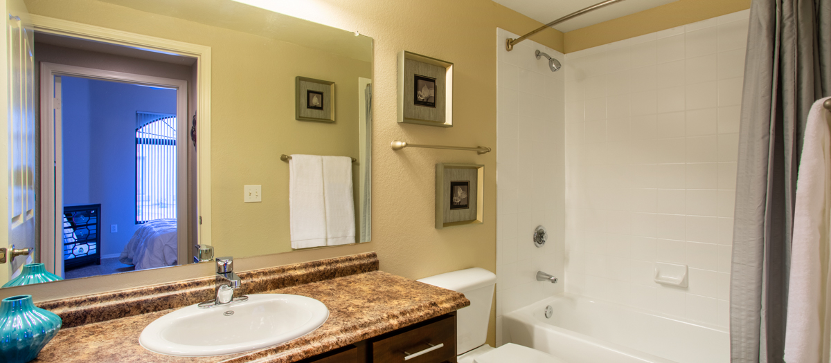 Bathroom at Colonial Grand at Scottsdale luxury apartment homes in Scottsdale, AZ