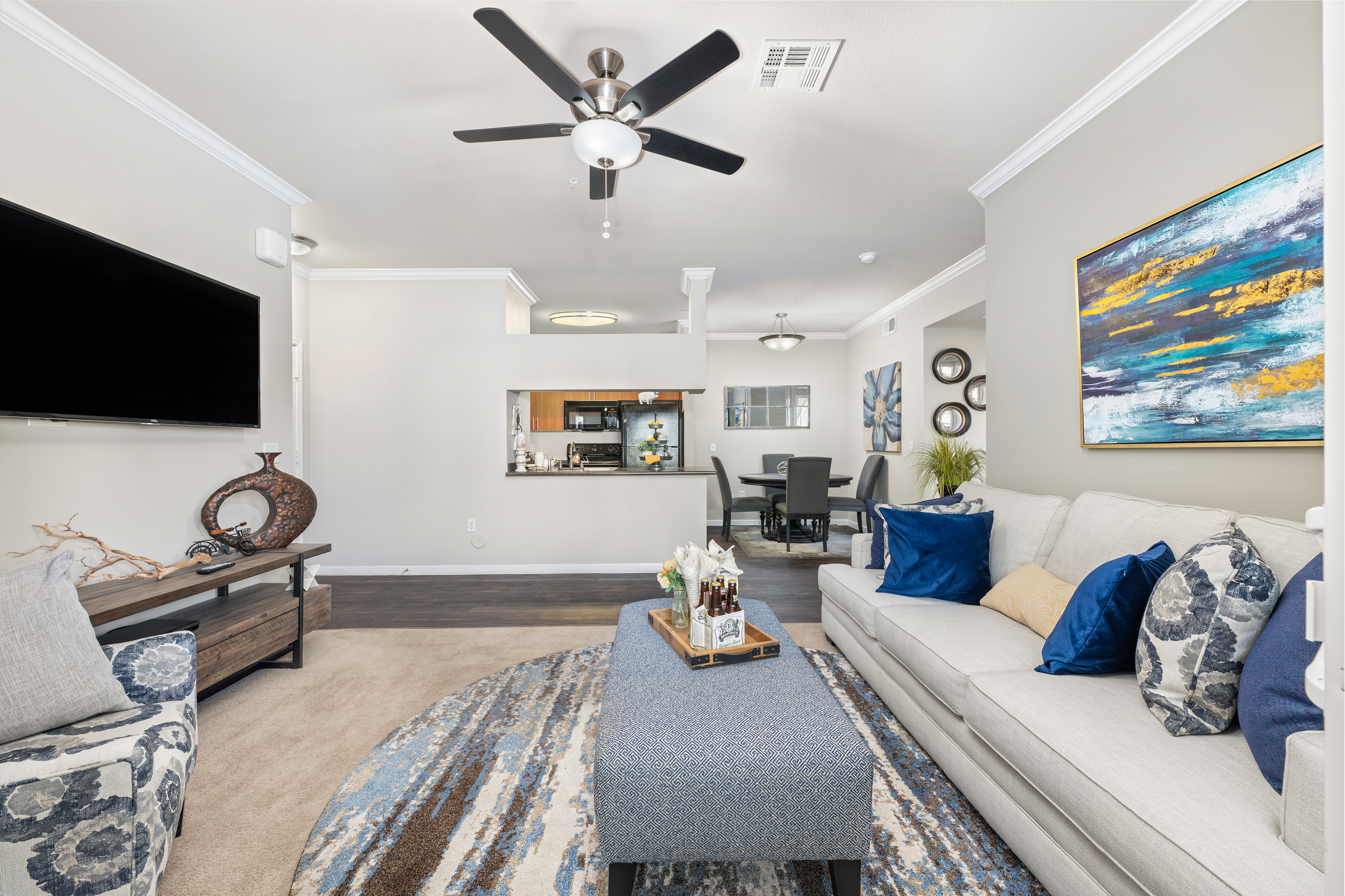Living room at MAA Foothills luxury apartment homes in Phoenix, AZ