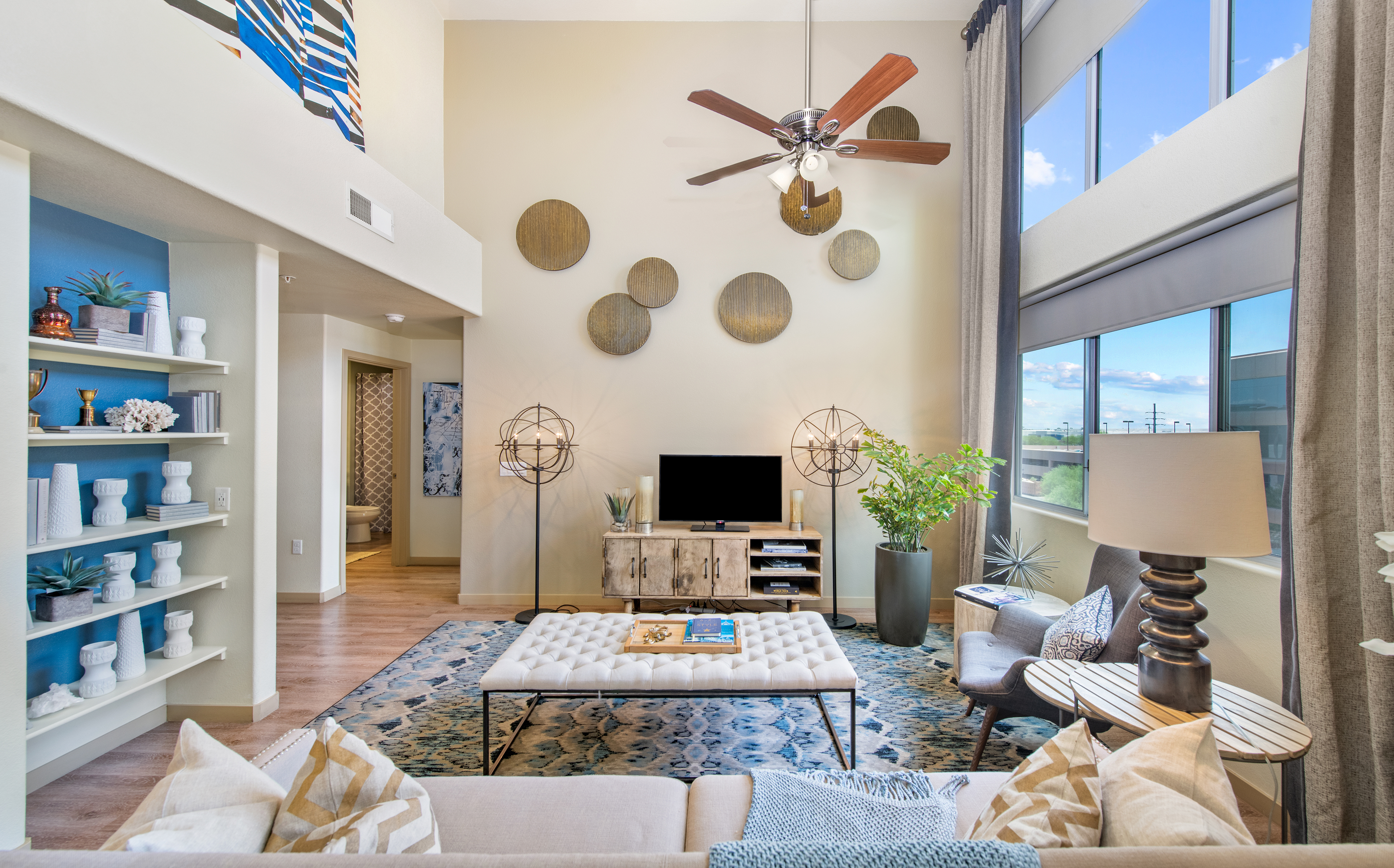 Living room at MAA Fountainhead luxury apartment homes in Tempe, AZ