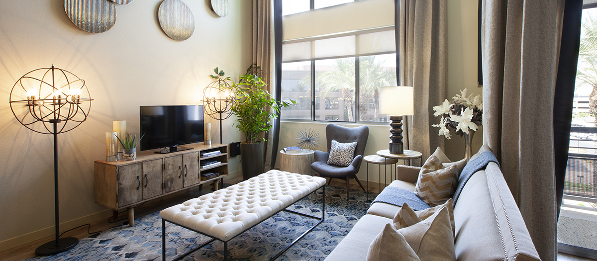 Living Room at Residences at Fountainhead luxury apartment homes in Phoenix, AZ