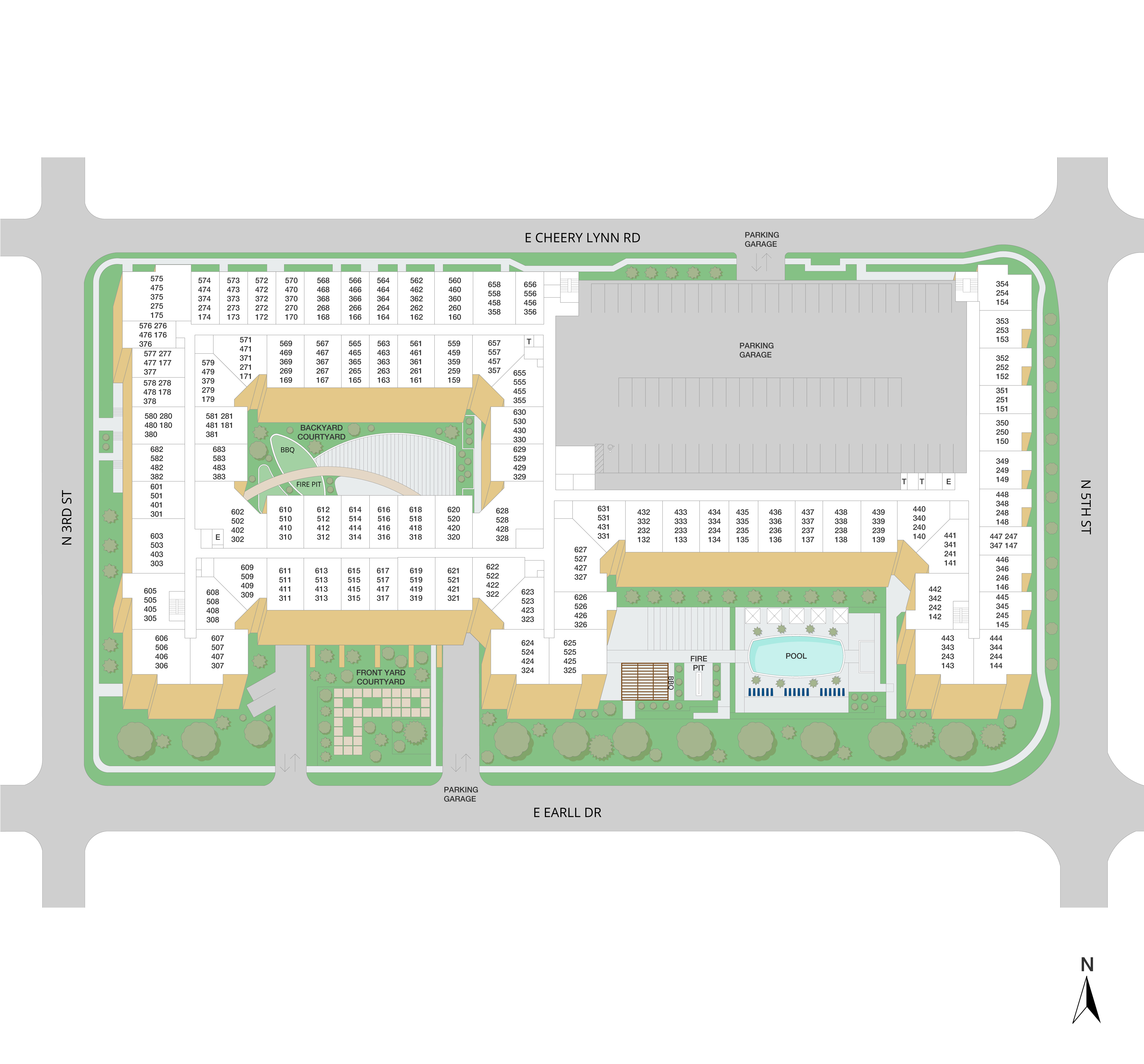 Property map at MAA Midtown Phoenix