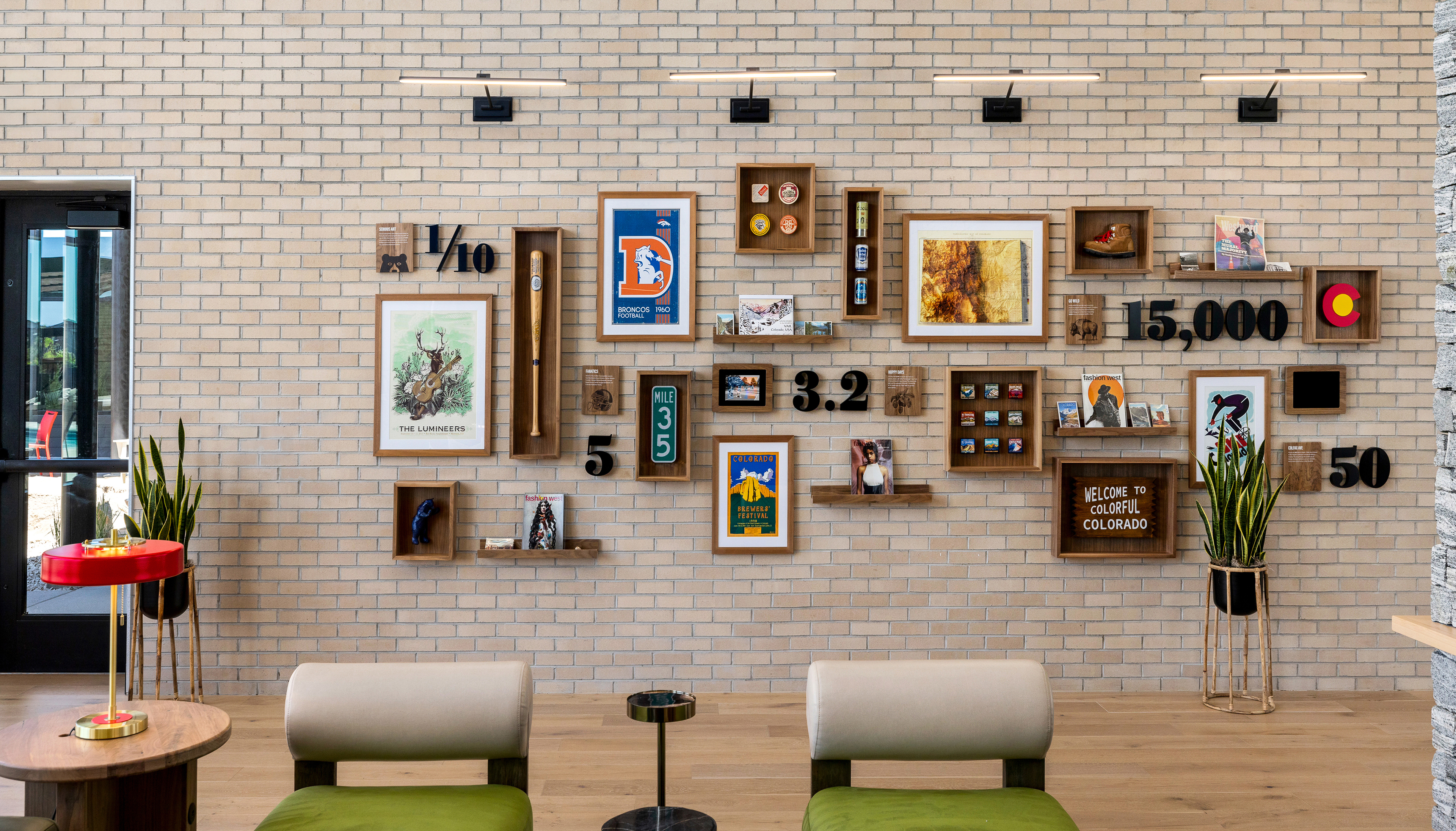 Clubhouse wall at MAA Milepost 35 luxury apartment homes in Denver, CO