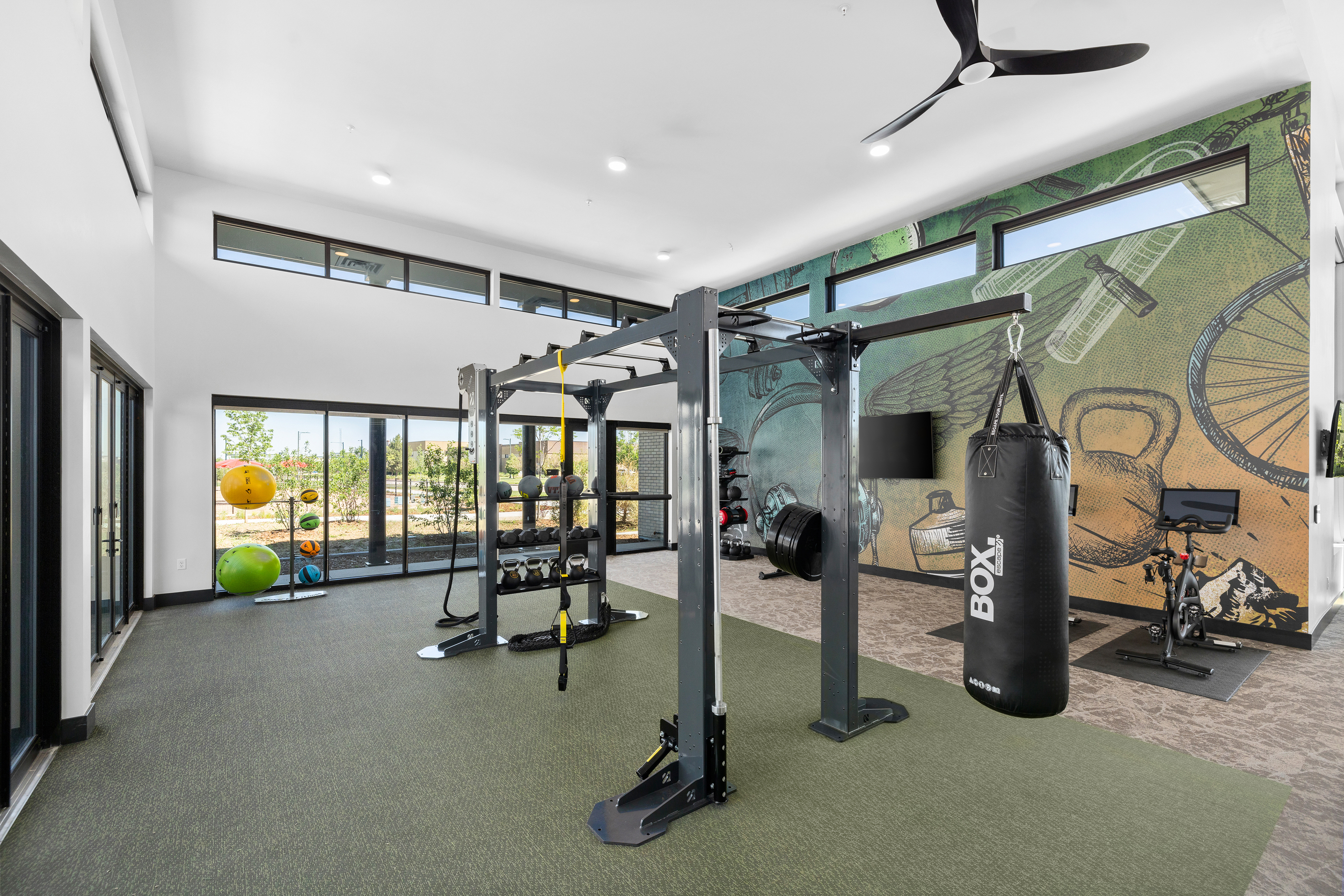 Fitness center at MAA Milepost 35 luxury apartment homes in Denver, CO