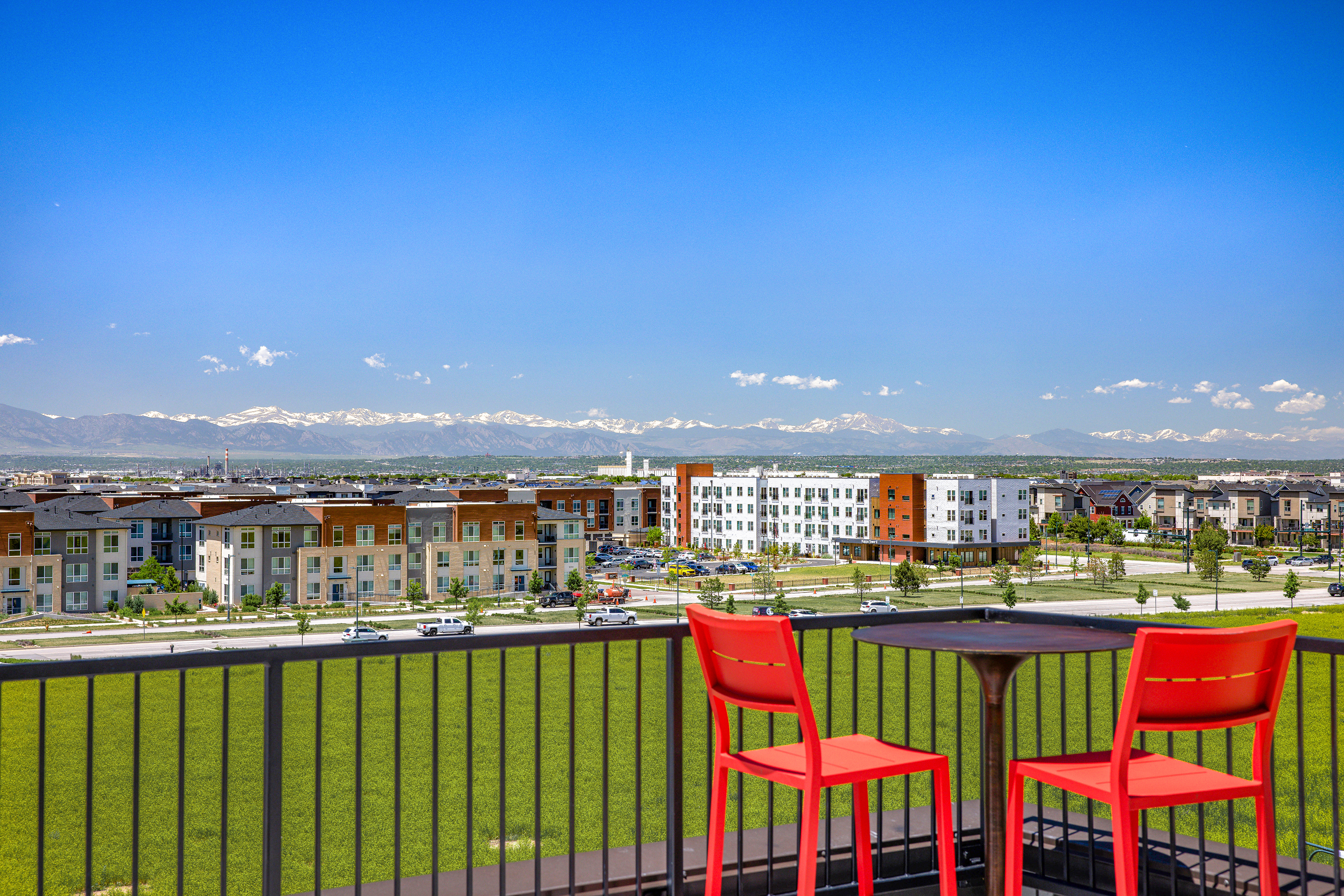 Town view at MAA Milepost 35 luxury apartment homes in Denver, CO
