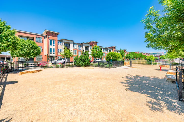 Dog park at MAA Promenade luxury apartment homes in Westminster, CO