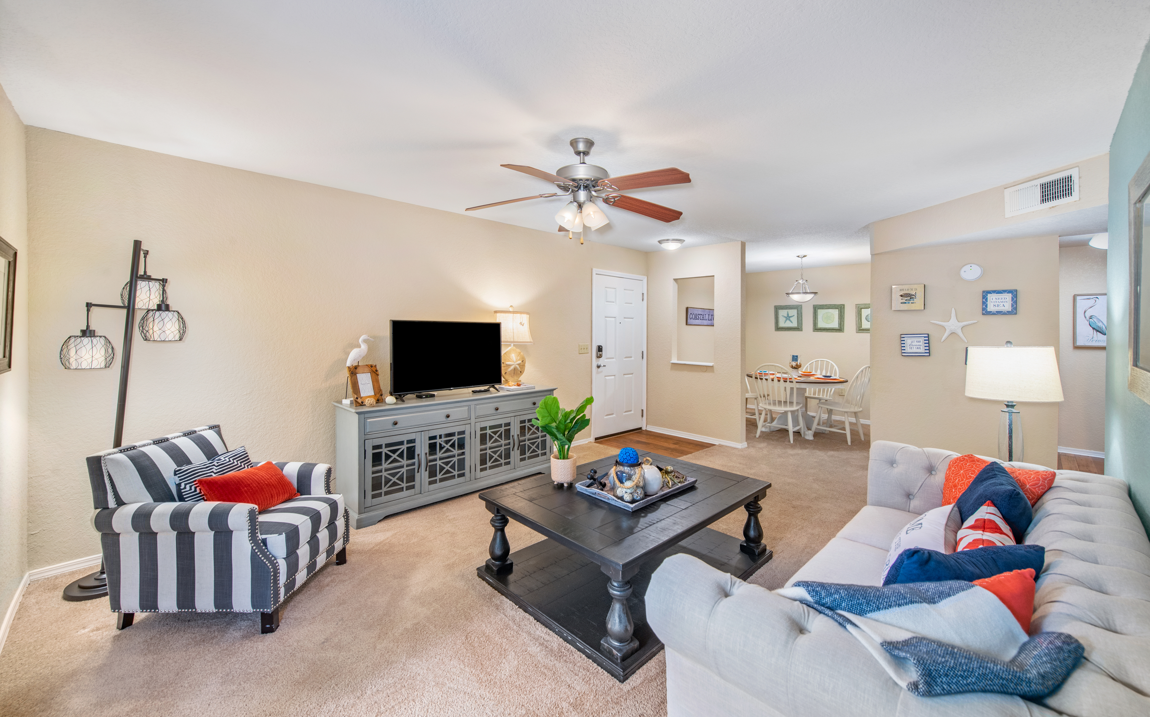 Model Unit Living Room at MAA Steeplegate in Gainesville, FL