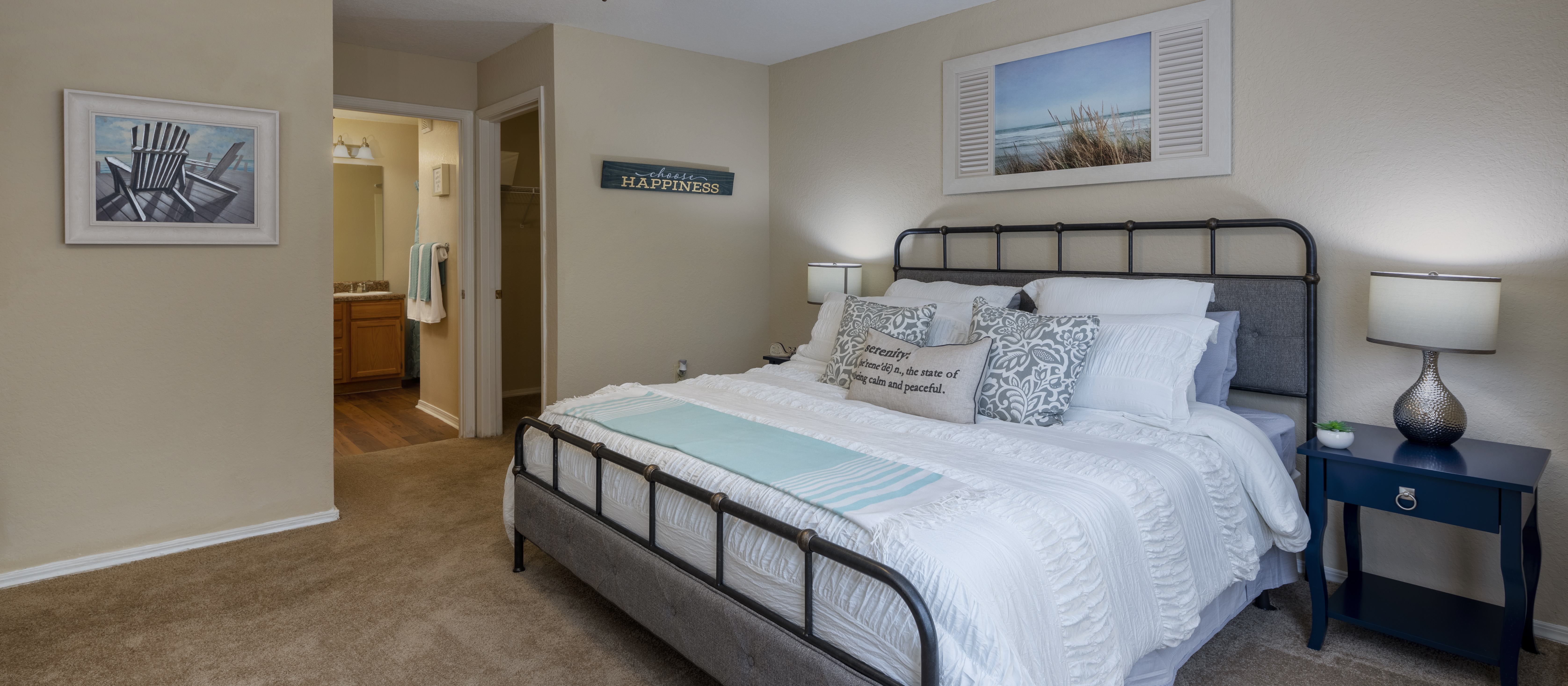 Bedroom at MAA Steeplegate luxury apartment homes in Gainesville, FL