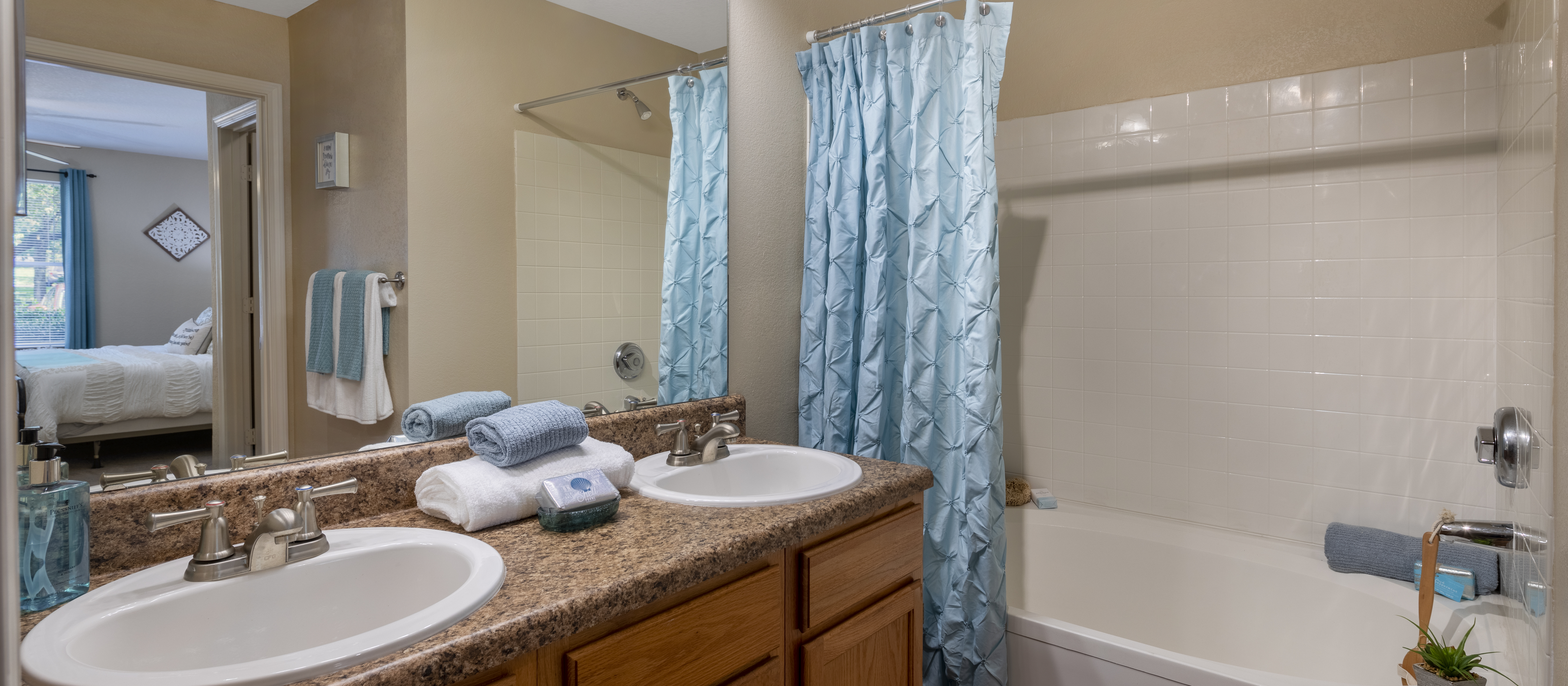 Bathroom at MAA Steeplegate luxury apartment homes in Gainesville, FL