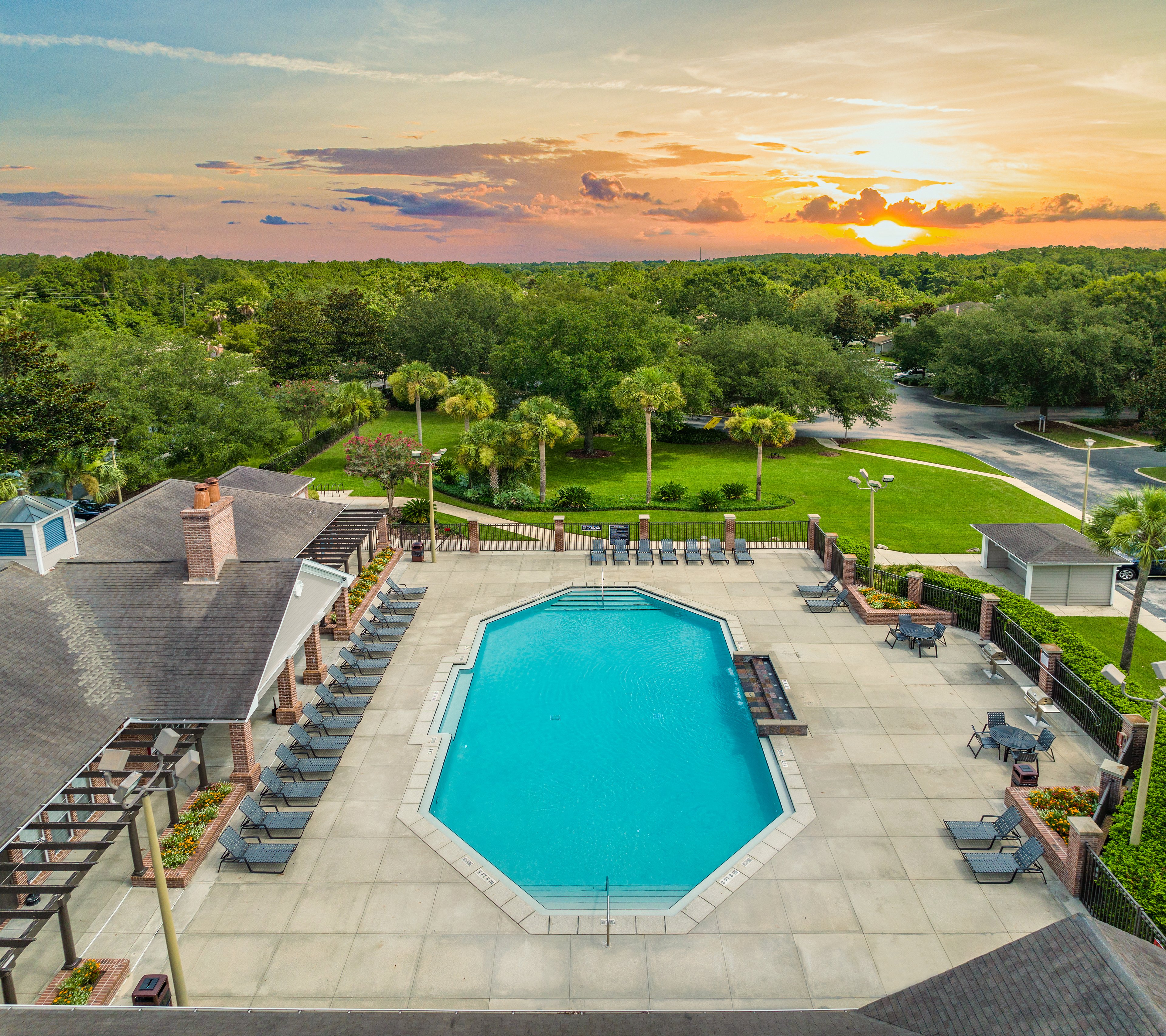 Aerial Pool View at MAA Steeplegate in Gainesville, FL