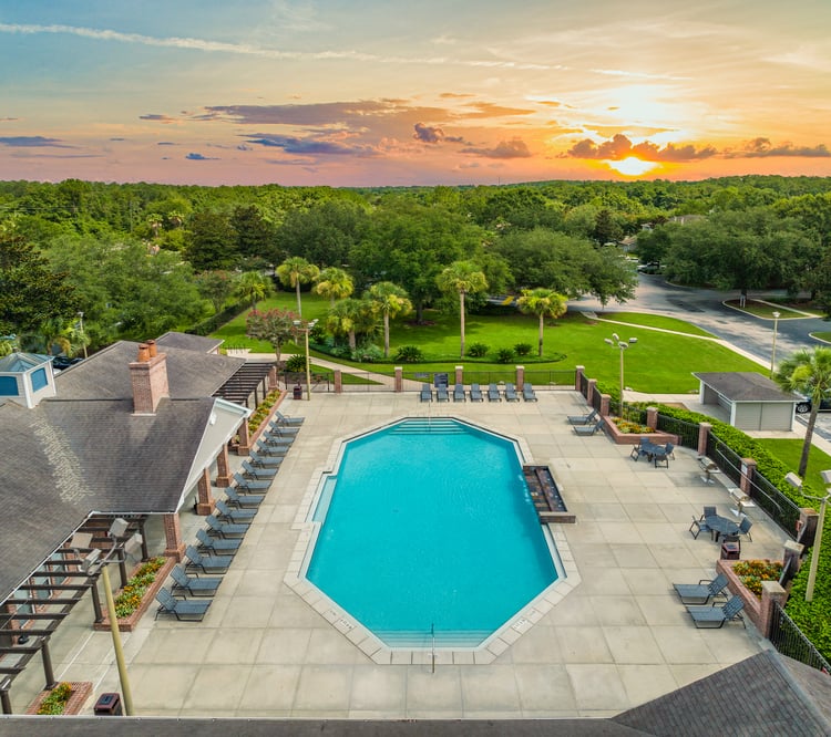 Aerial Pool View at MAA Steeplegate in Gainesville, FL