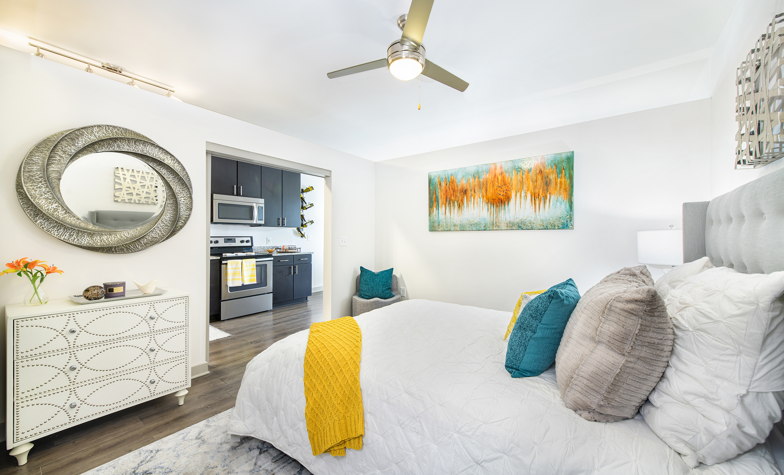 Bedroom at MAA 220 Riverside luxury apartment homes in Jacksonville, FL