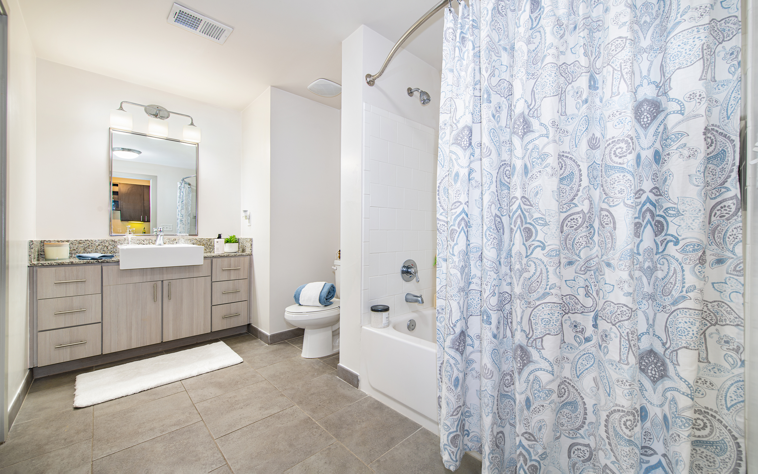 Bathroom at MAA 220 Riverside luxury apartment homes in Jacksonville, FL