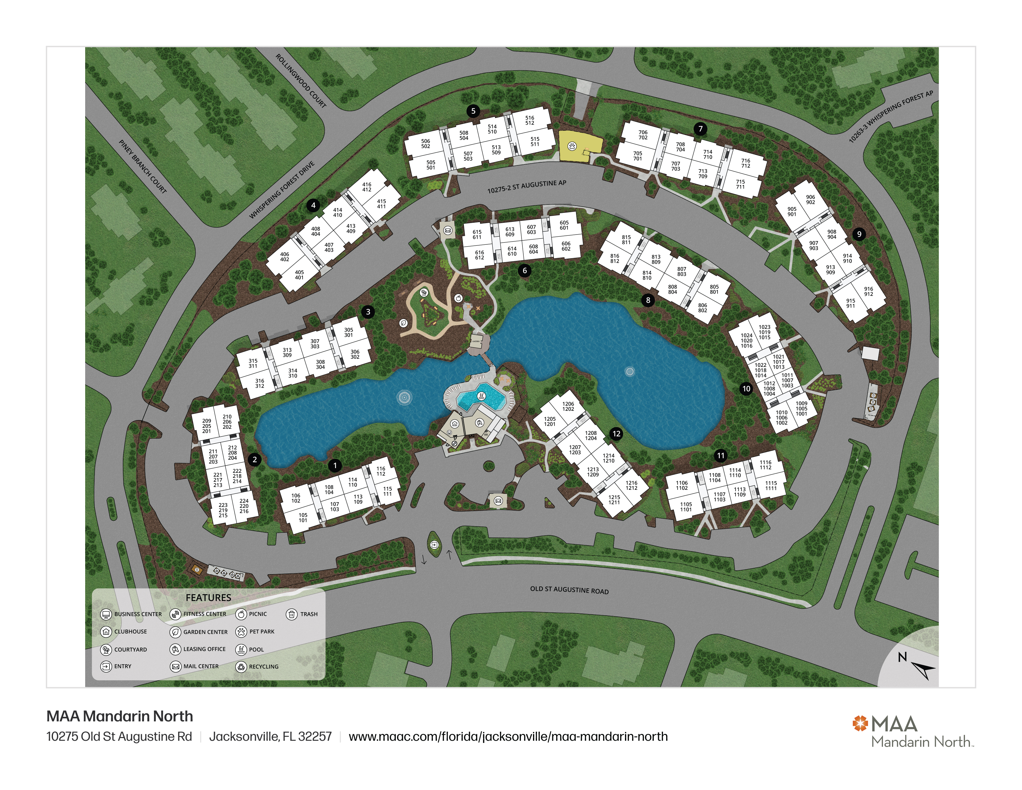 Property Map at MAA Mandarin North