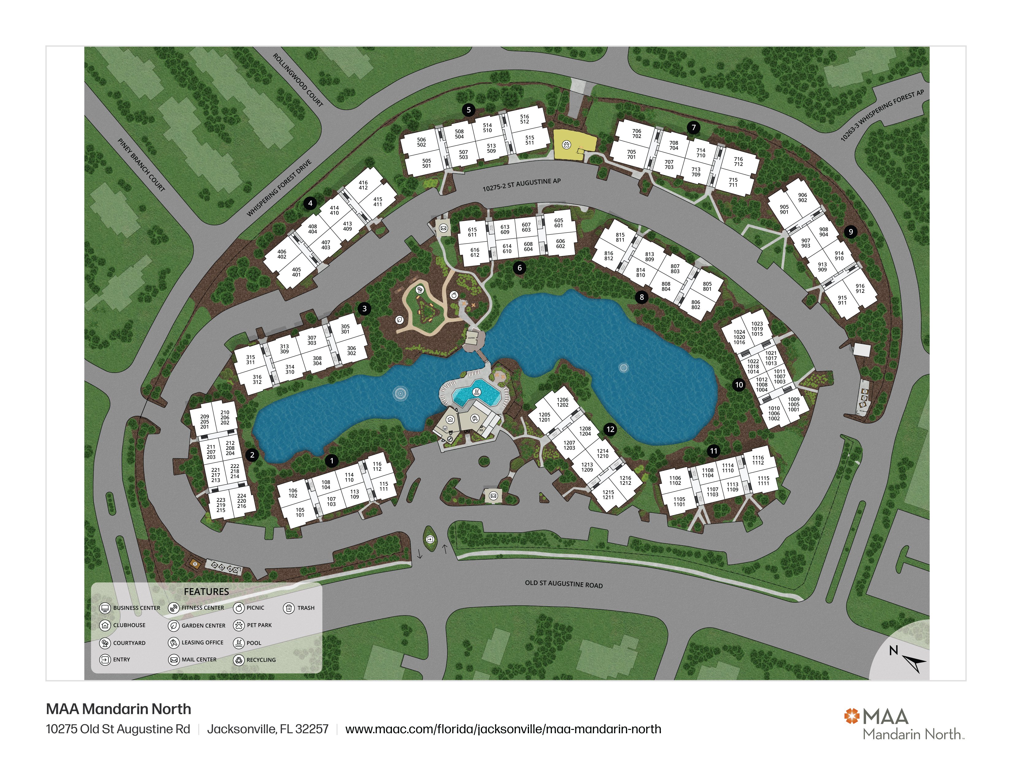 Property Map at MAA Mandarin North