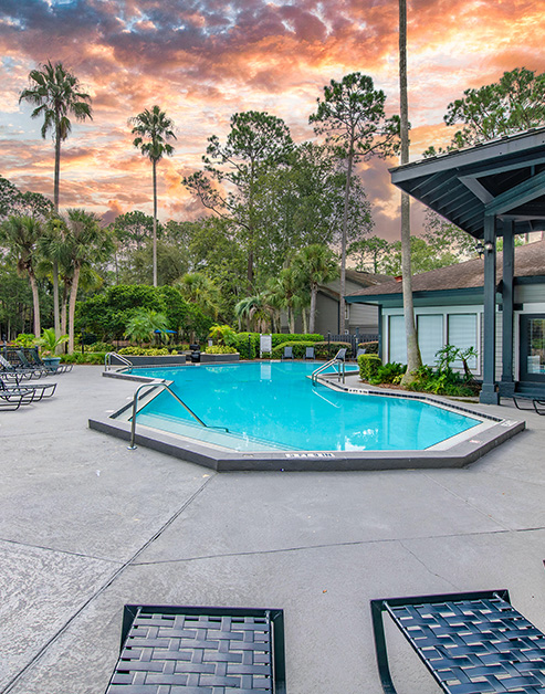 Pool at Coopers Hawk luxury apartment homes in Jacksonville, FL