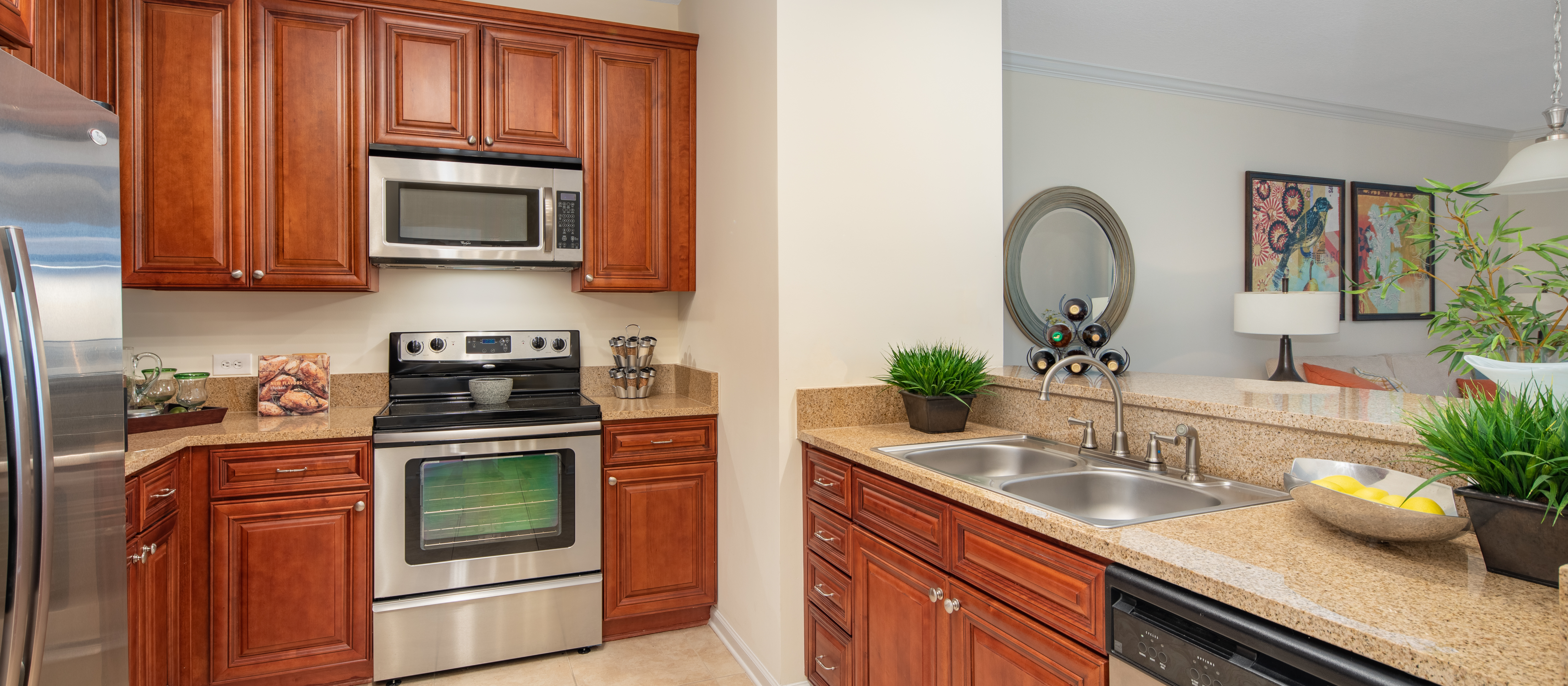 Model Kitchen at Tattersall at Tapestry Park luxury apartment homes in Jacksonville, FL