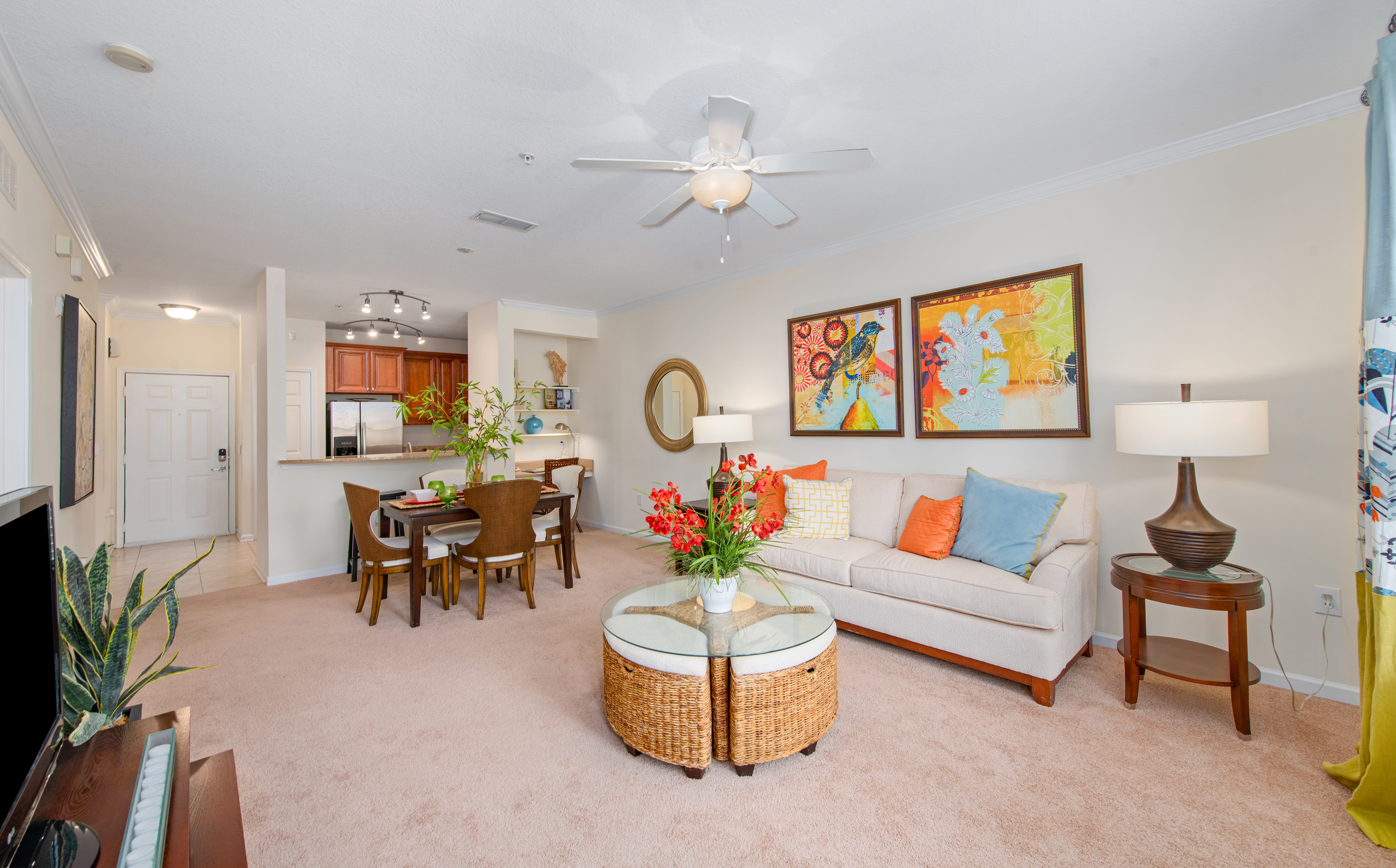 Model Living Room at Tattersall at Tapestry Park in Jacksonville, FL
