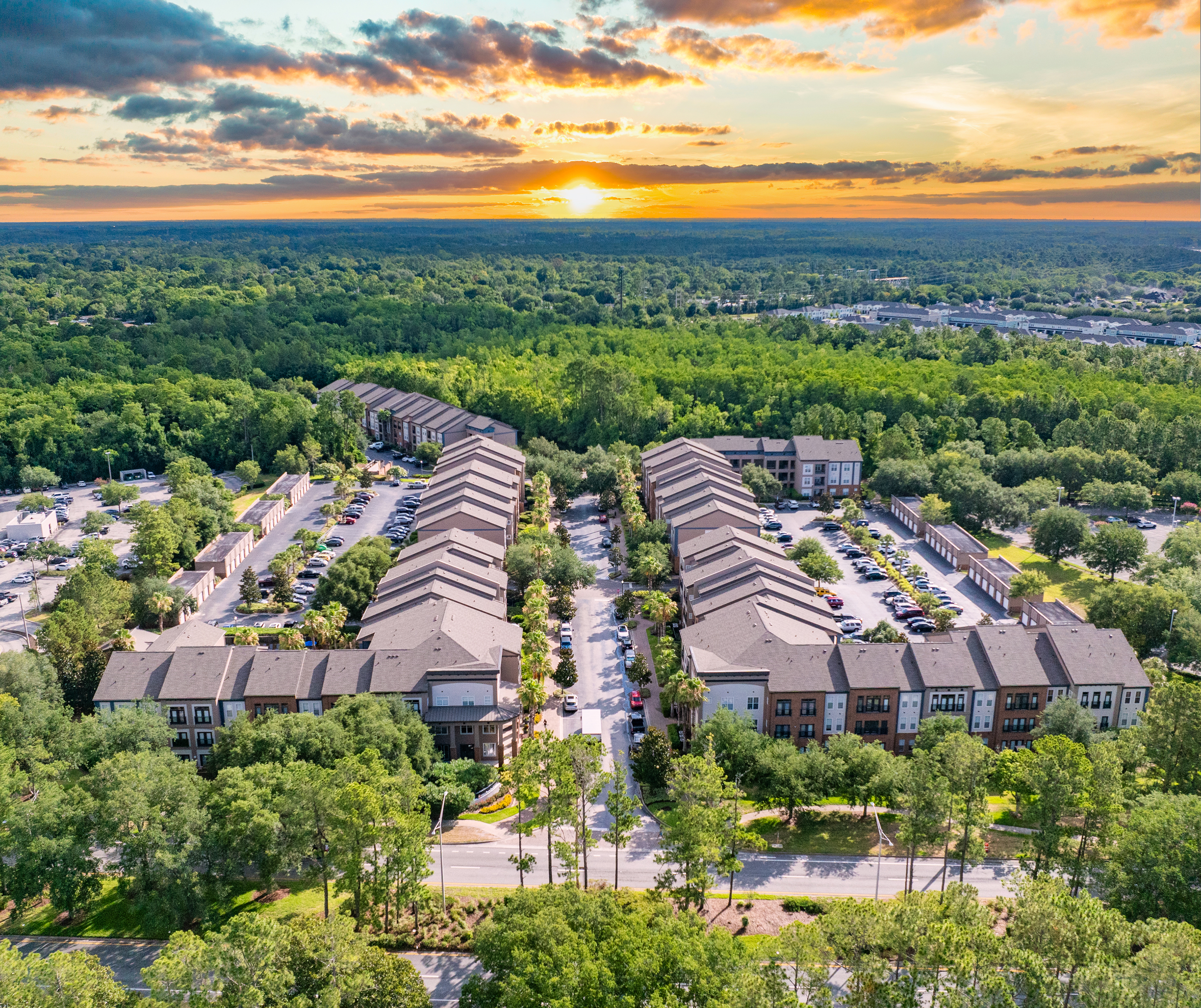 Property aerial at MAA Town Center luxury apartment homes in Jacksonville, FL
