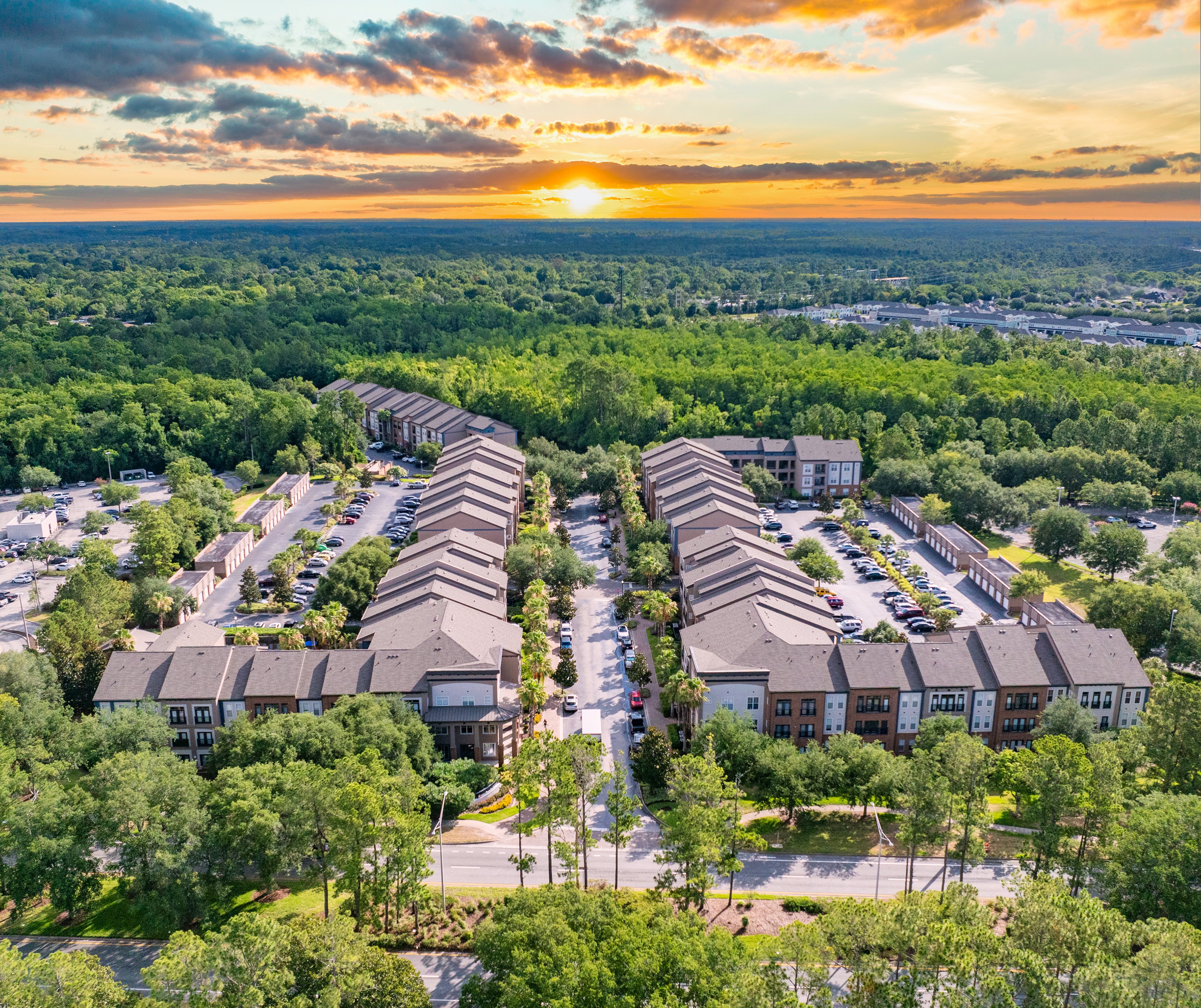 Property aerial at MAA Town Center luxury apartment homes in Jacksonville, FL