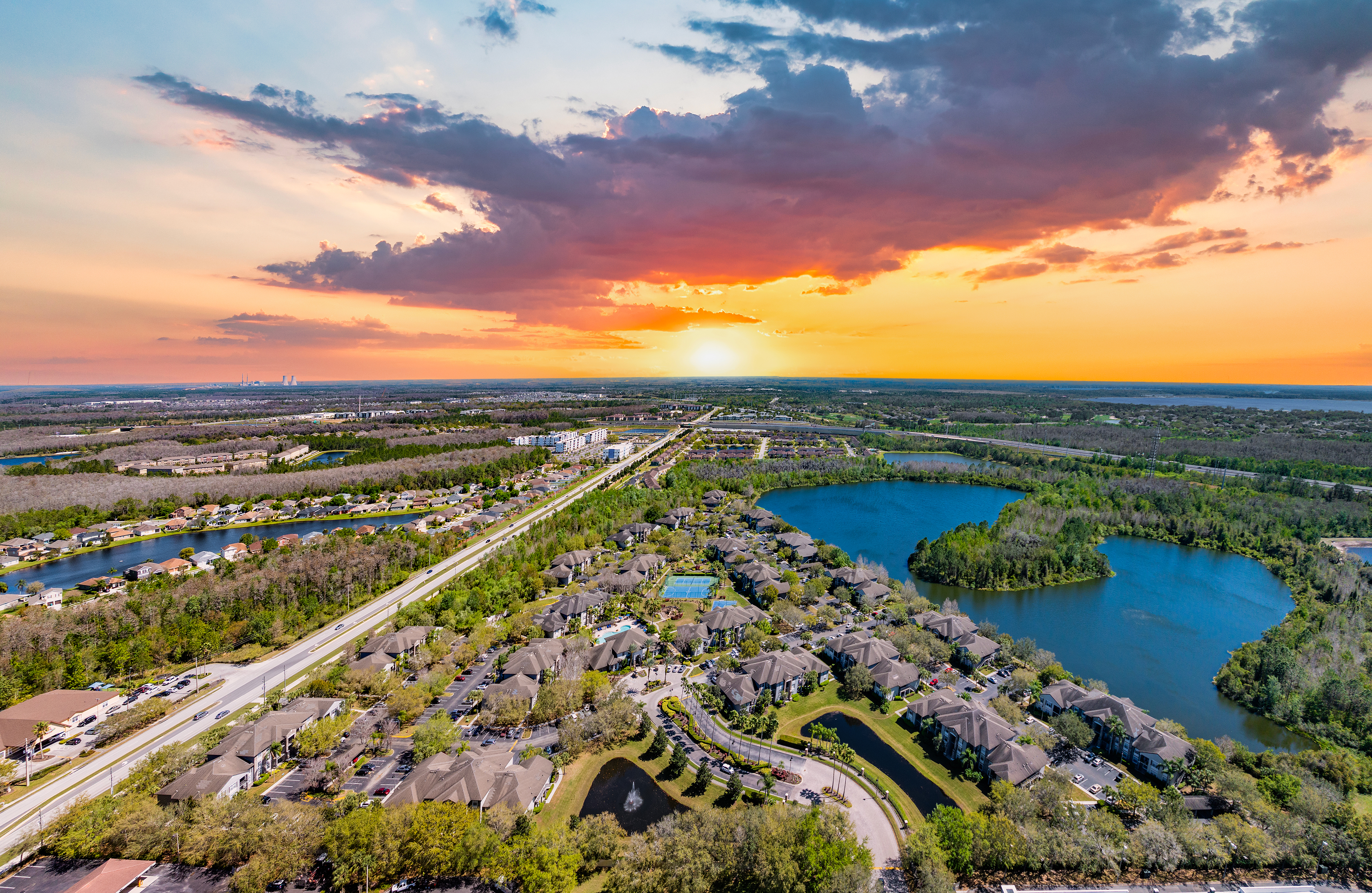 Aerial at MAA Lake Nona luxury apartment homes in Orlando, FL