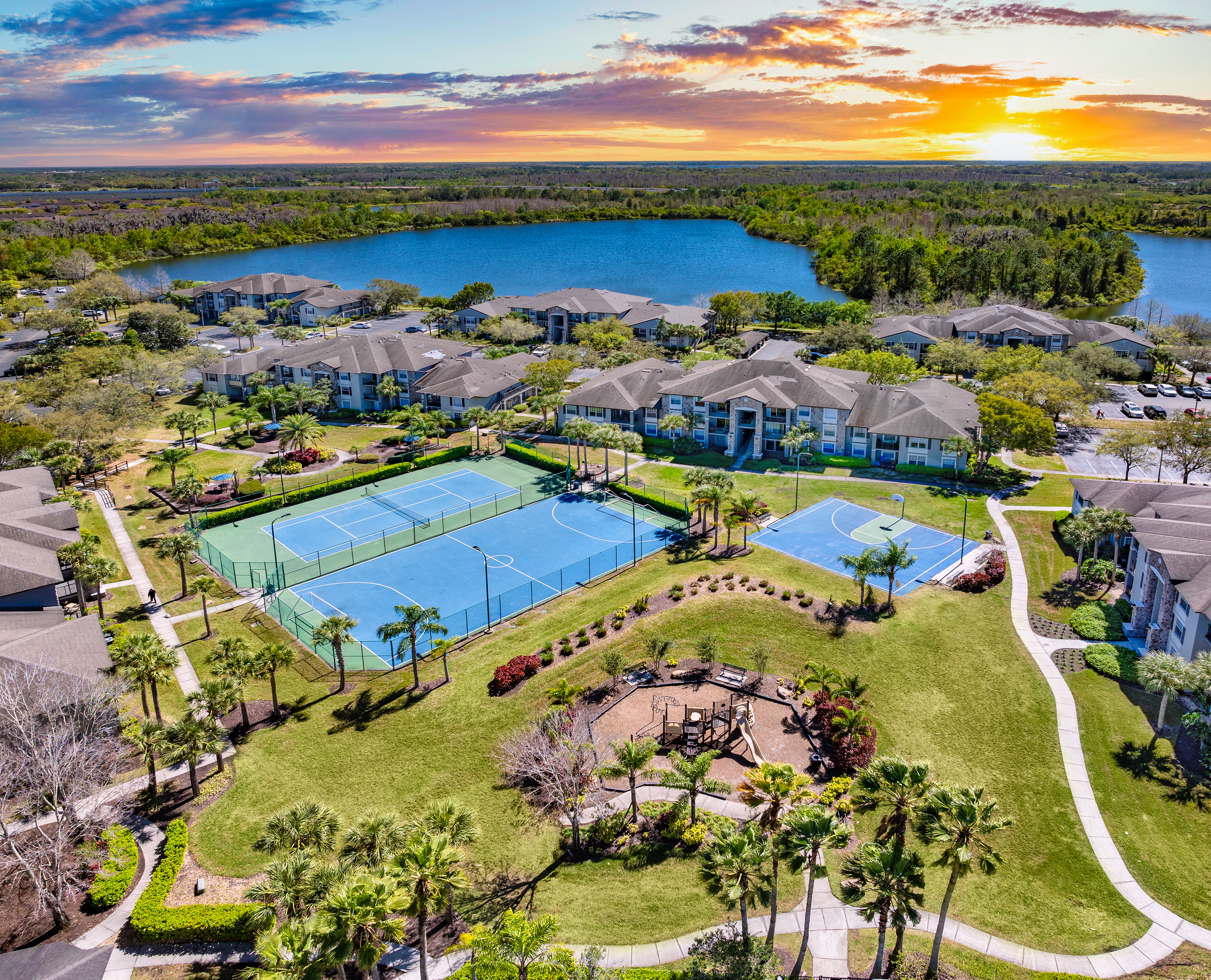 Aerial at MAA Lake Nona luxury apartment homes in Orlando, FL