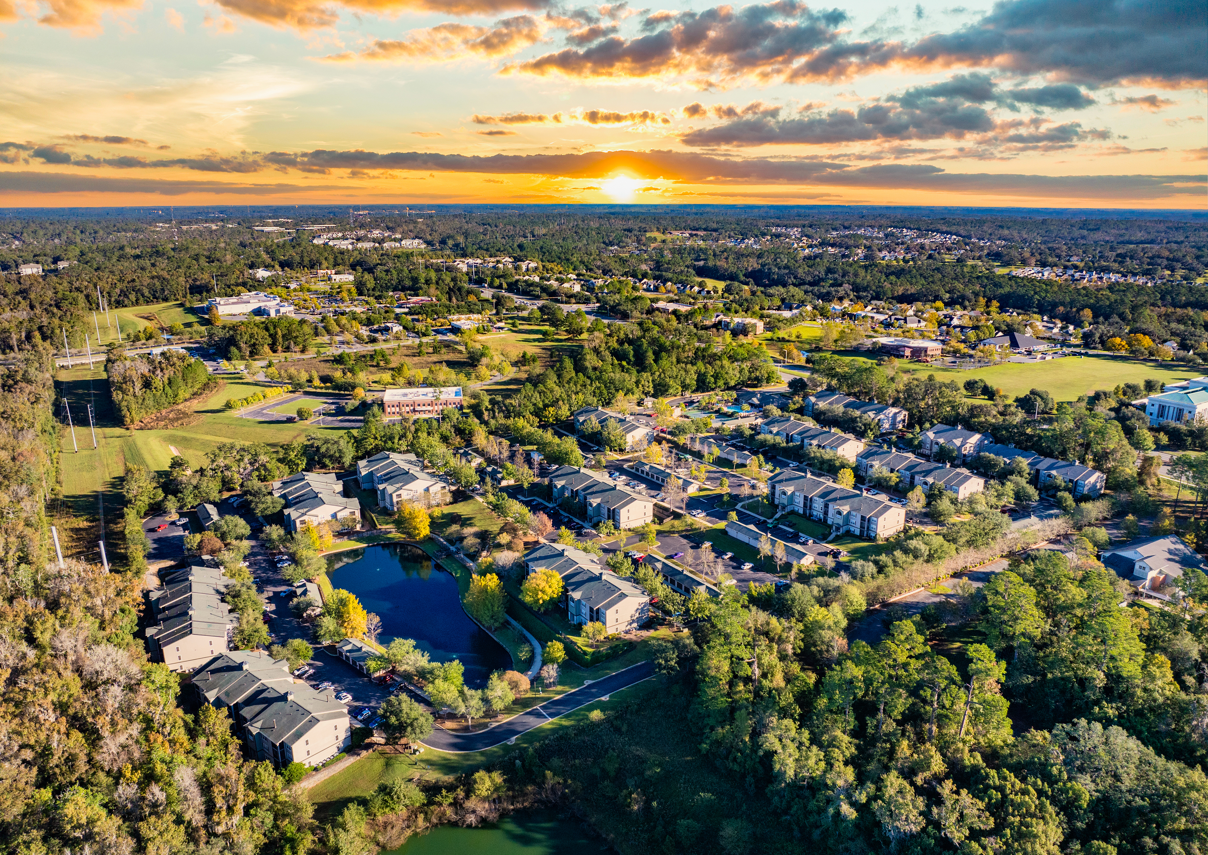 Aerial at MAA Southwood luxury apartment homes in Tallahassee, FL