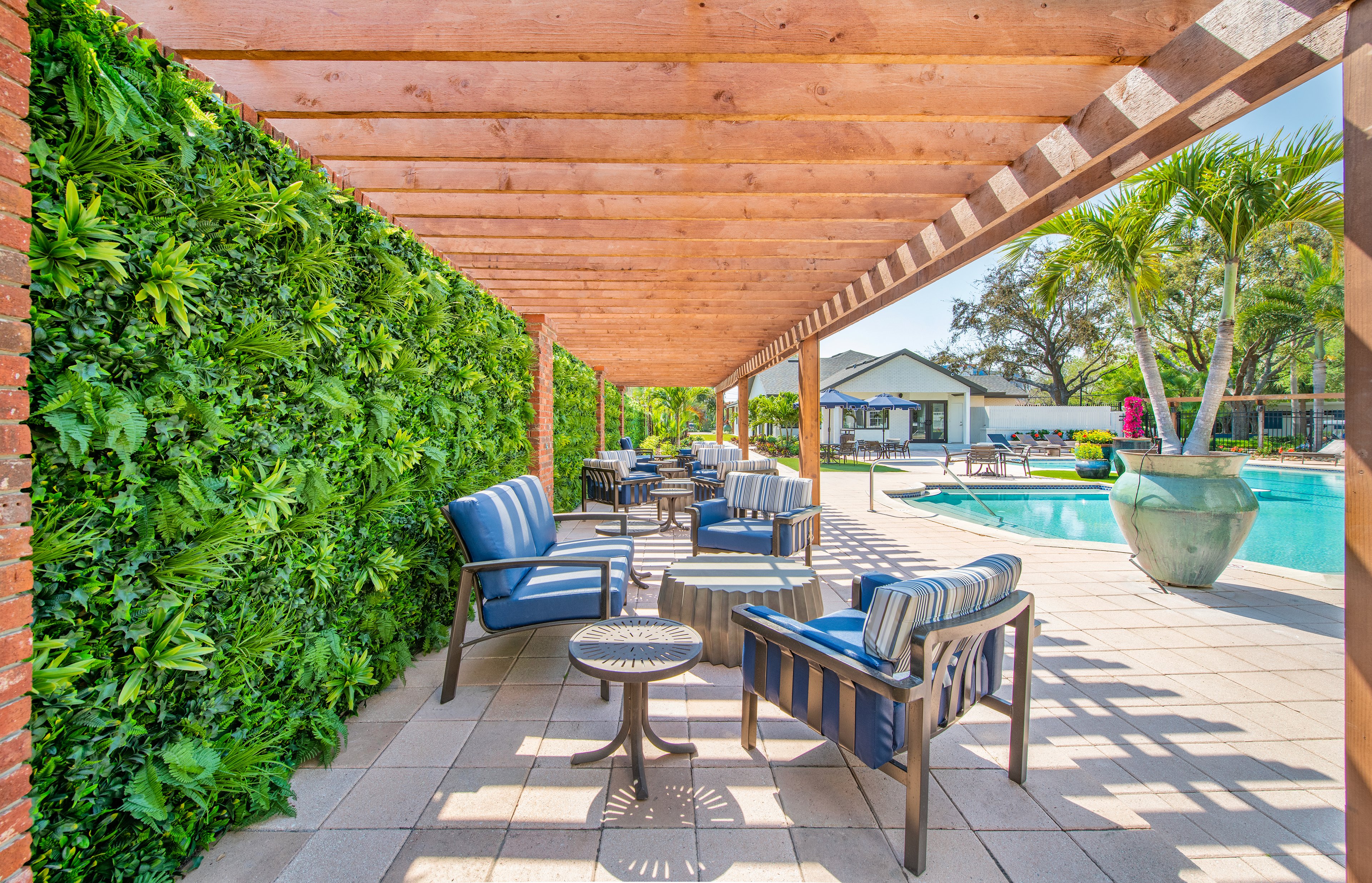 Poolside seating at MAA Hyde Park in Tampa, FL