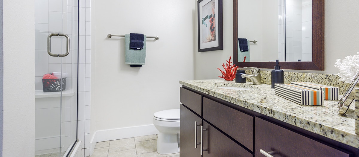 Bathroom at MAA SoHo Square luxury apartment homes in Tampa, FL
