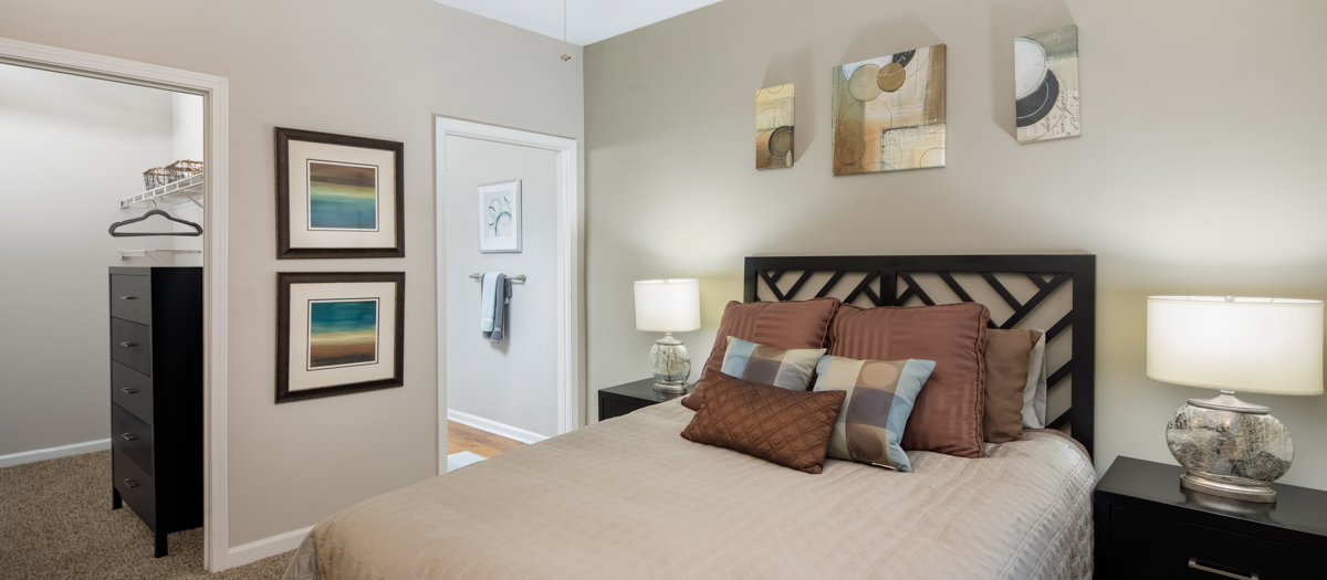 Bedroom at MAA Barrett Creek luxury apartment homes in Atlanta, GA