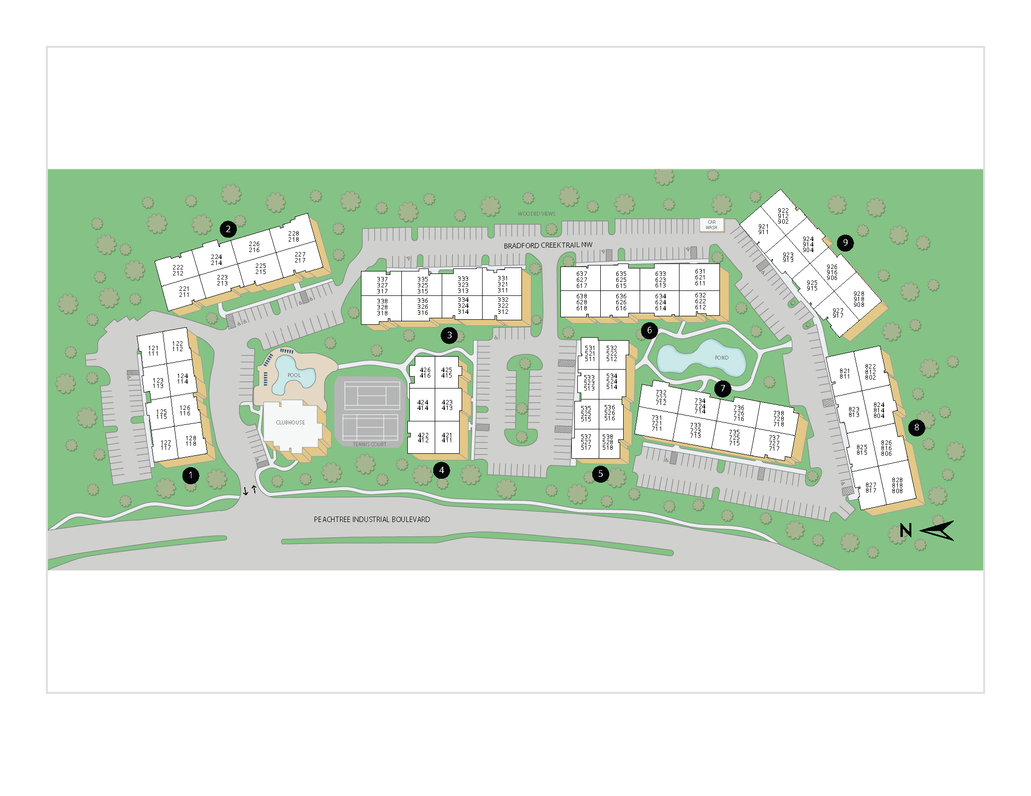 Property Map of MAA Berkeley Lake luxury apartments in Duluth, GA