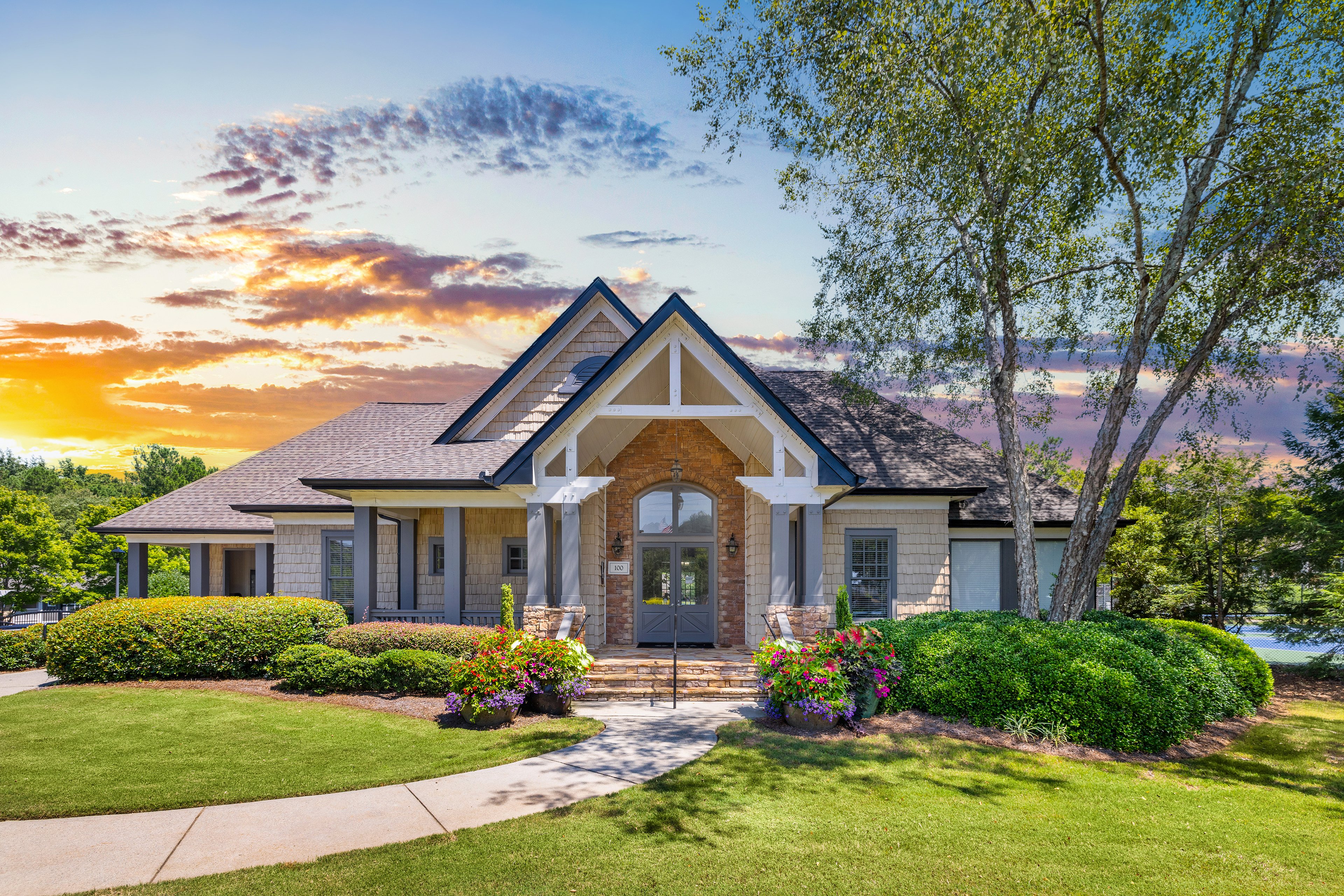 Leasing exterior at MAA Berkeley Lake luxury apartment homes in Duluth, GA
