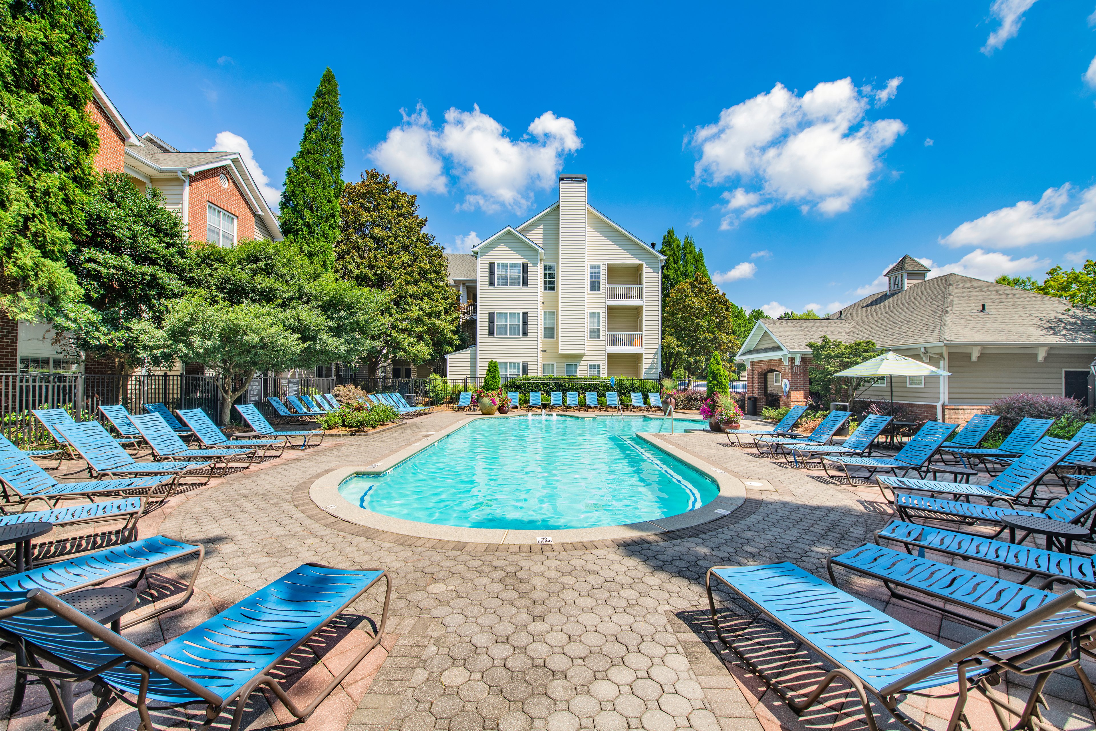 Second swimming pool with lounge chairs at MAA Briarcliff luxury apartments in Atlanta, GA