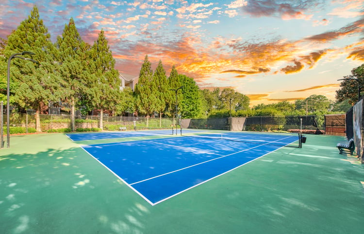 Tennis courts with lighting at MAA Briarcliff luxury apartments in Atlanta, GA