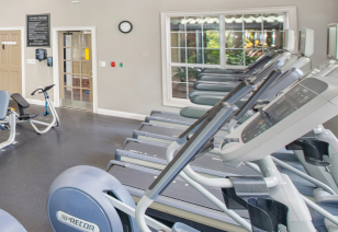 Close up of elliptical machines in the fitness center at MAA Briarcliff luxury apartments in Atlanta, GA