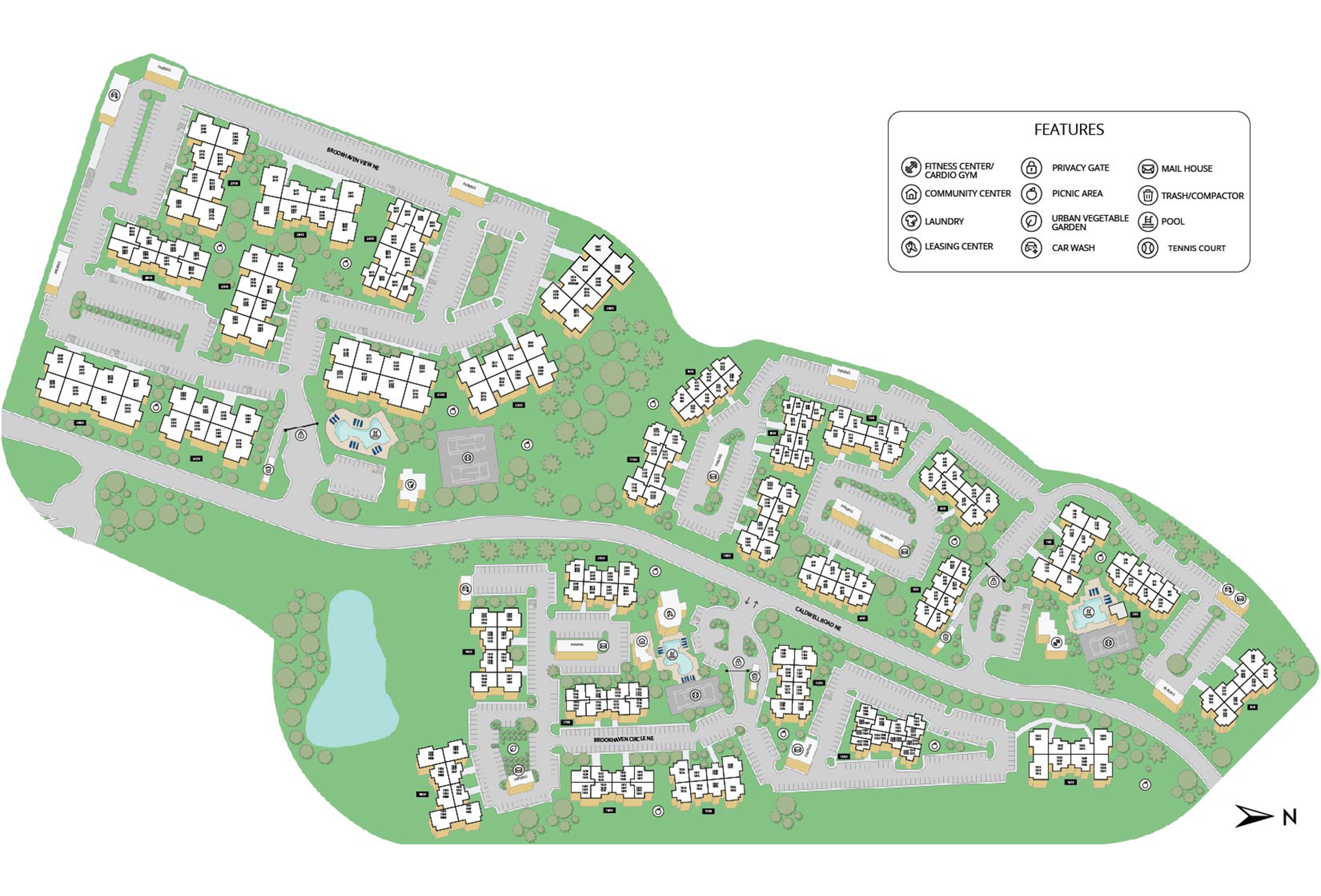 Property map of MAA Brookhaven luxury apartments in Atlanta, GA