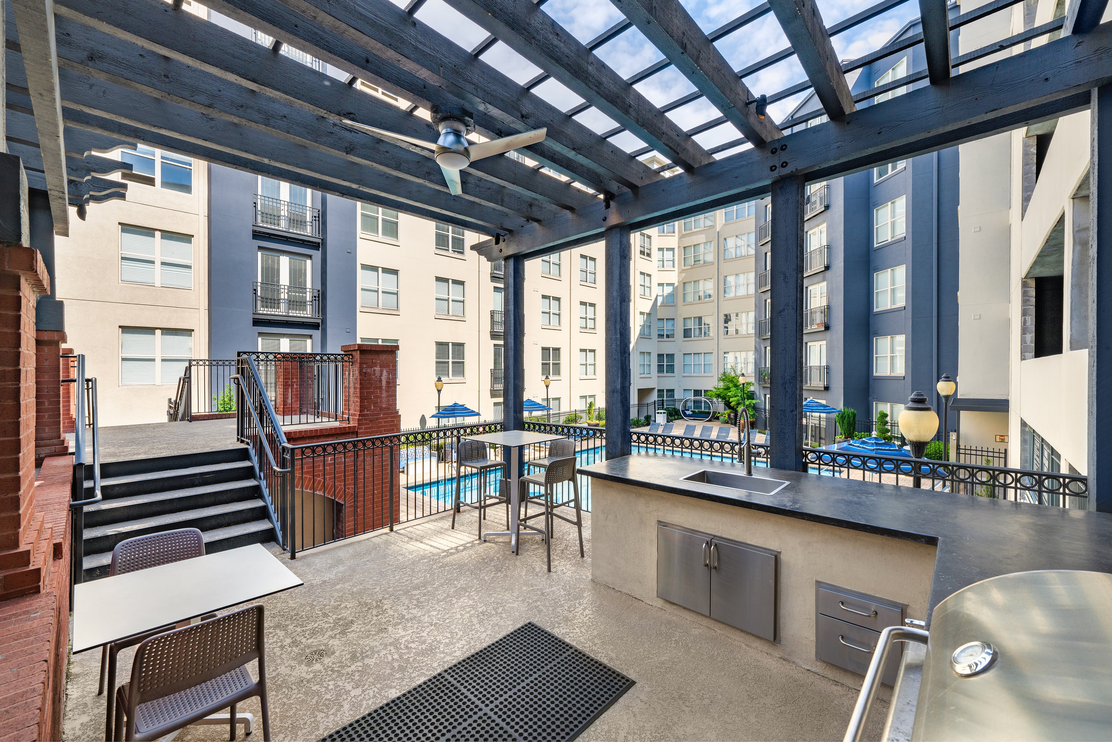 Pool grilling at MAA Buckhead luxury apartment homes in Atlanta, GA