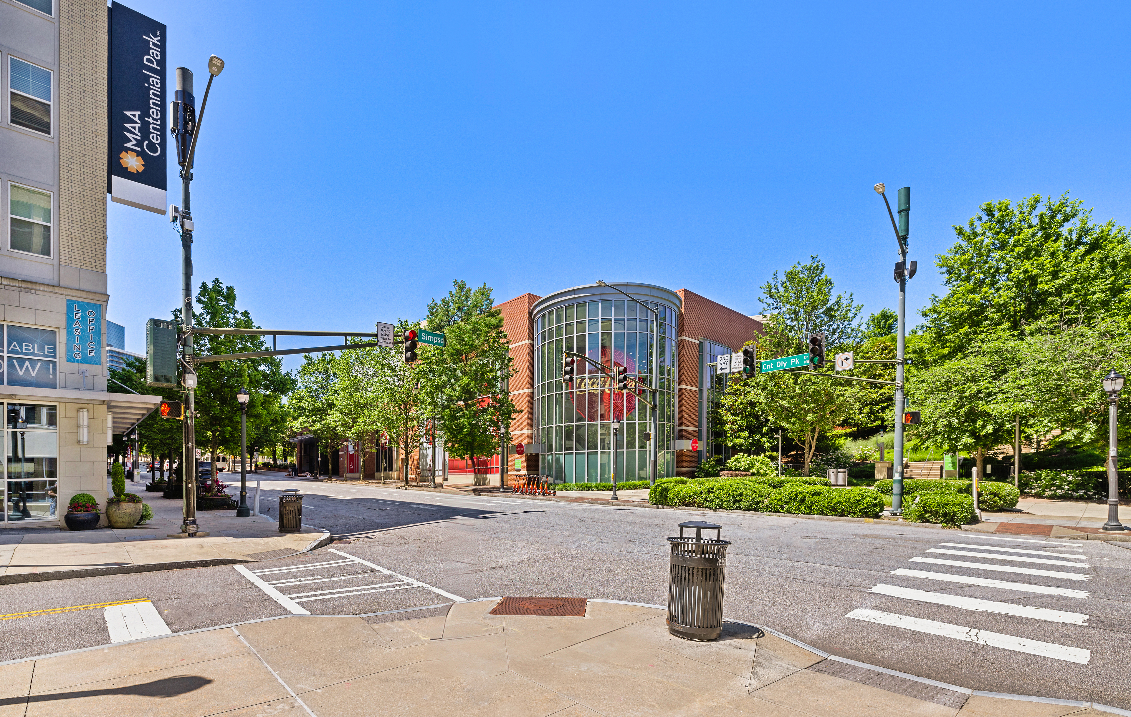 Street view at MAA Centennial Park luxury apartment homes in Atlanta, GA