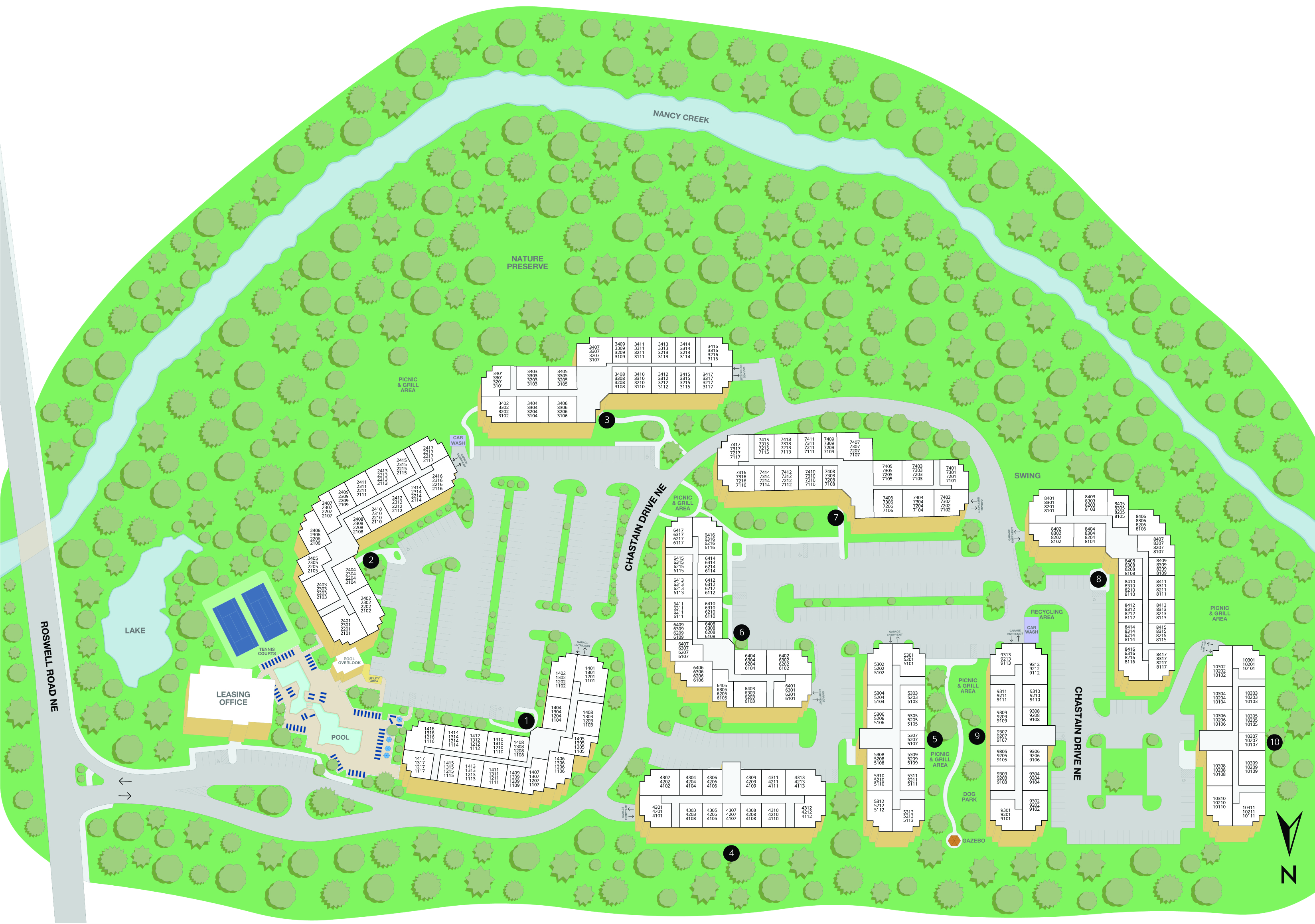 Property Map of MAA Chastain luxury apartments in Atlanta, GA