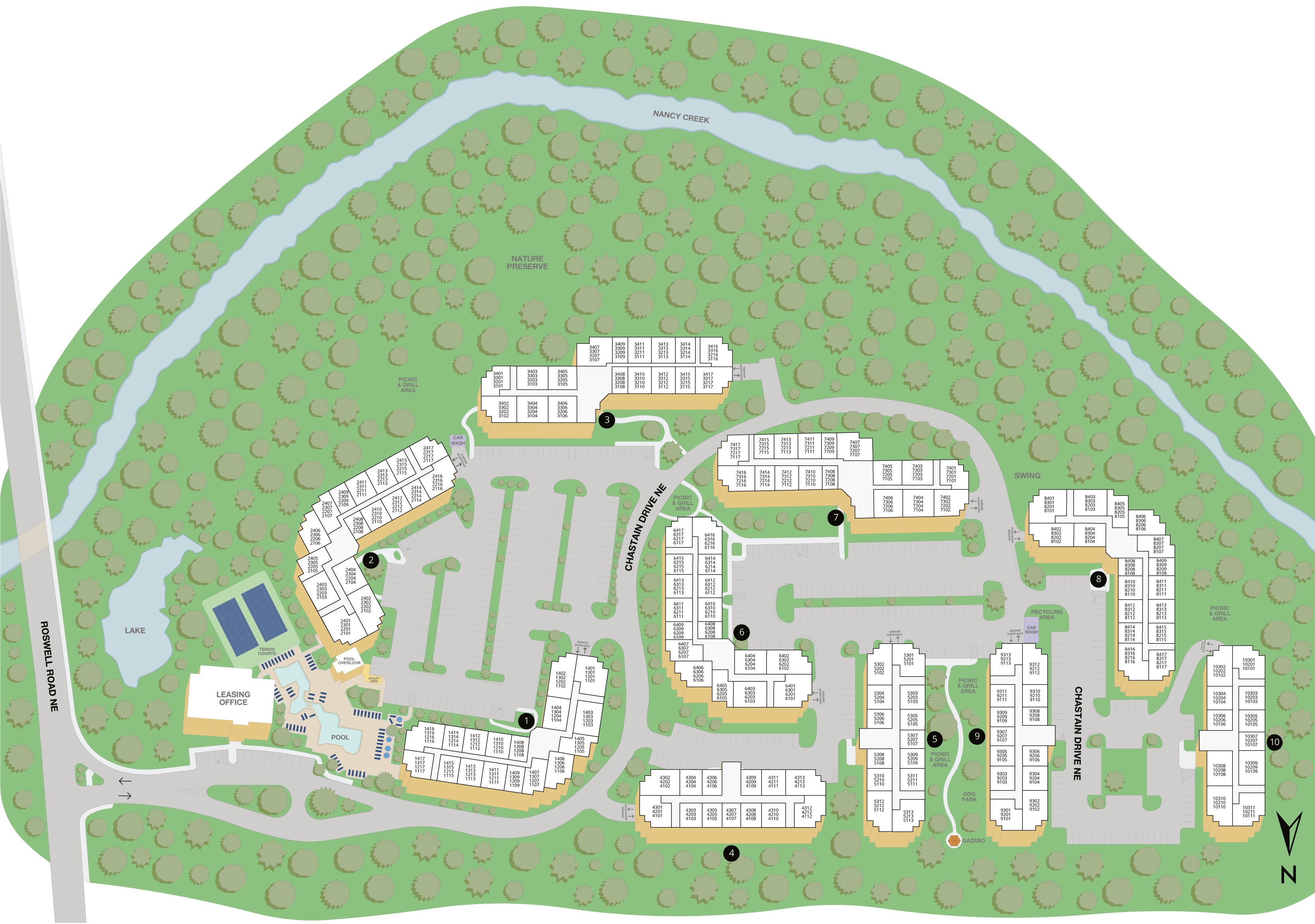 Property Map of MAA Chastain luxury apartments in Atlanta, GA