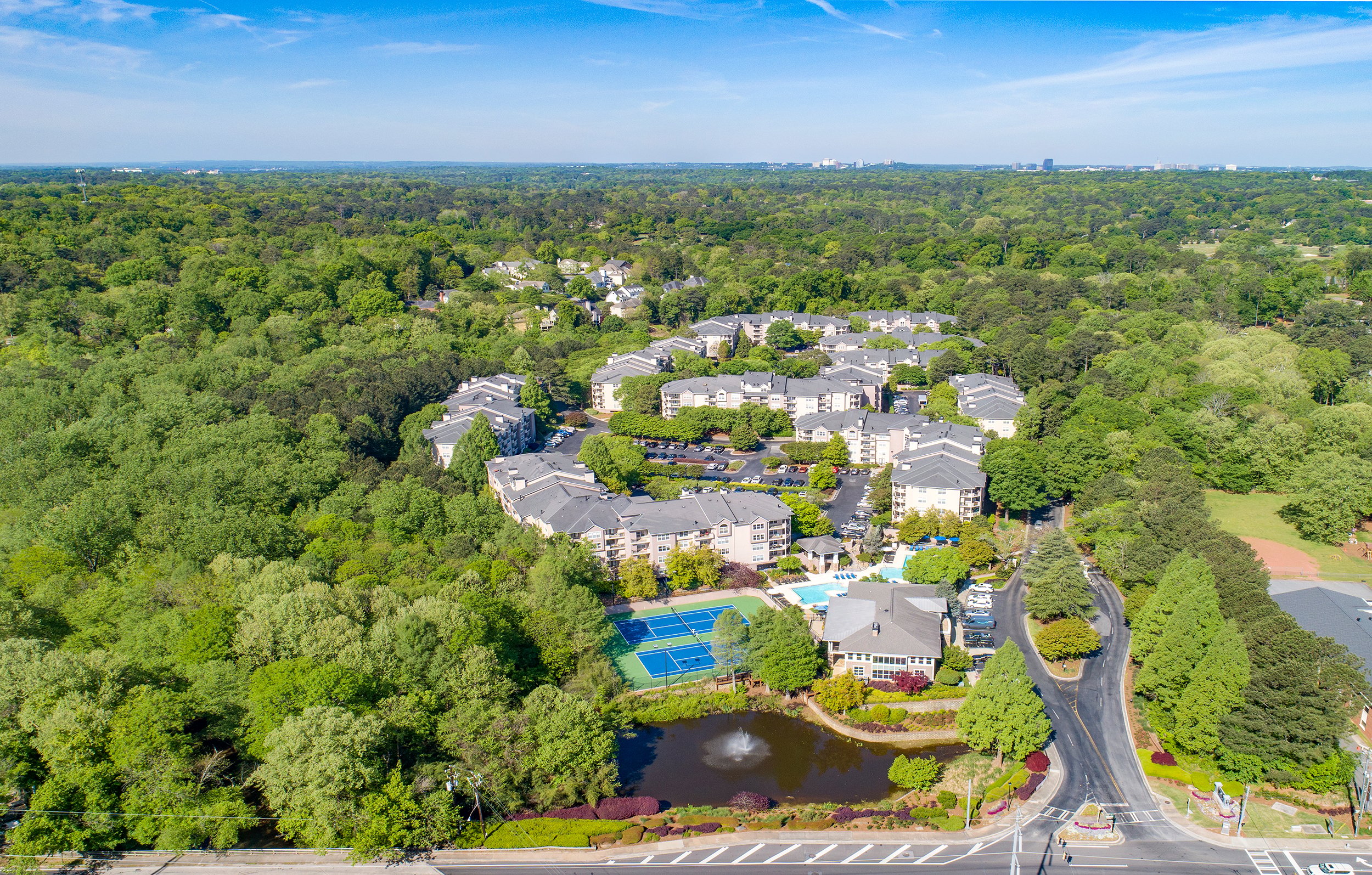 Aerial at MAA Chastain luxury apartment homes in Atlanta, GA