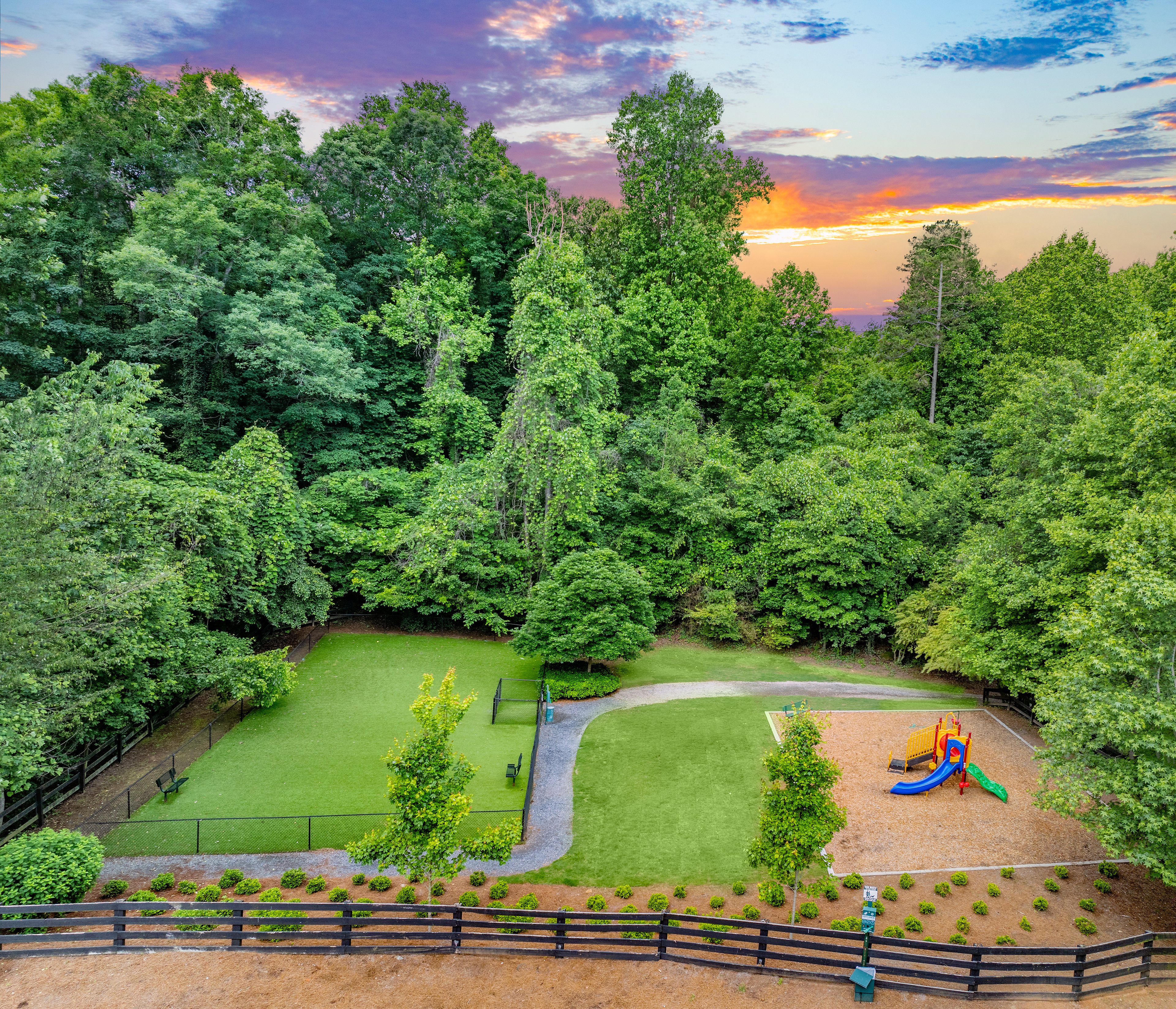 Playground and dog park at MAA Lake Lanier luxury apartment homes in Gainesville, GA