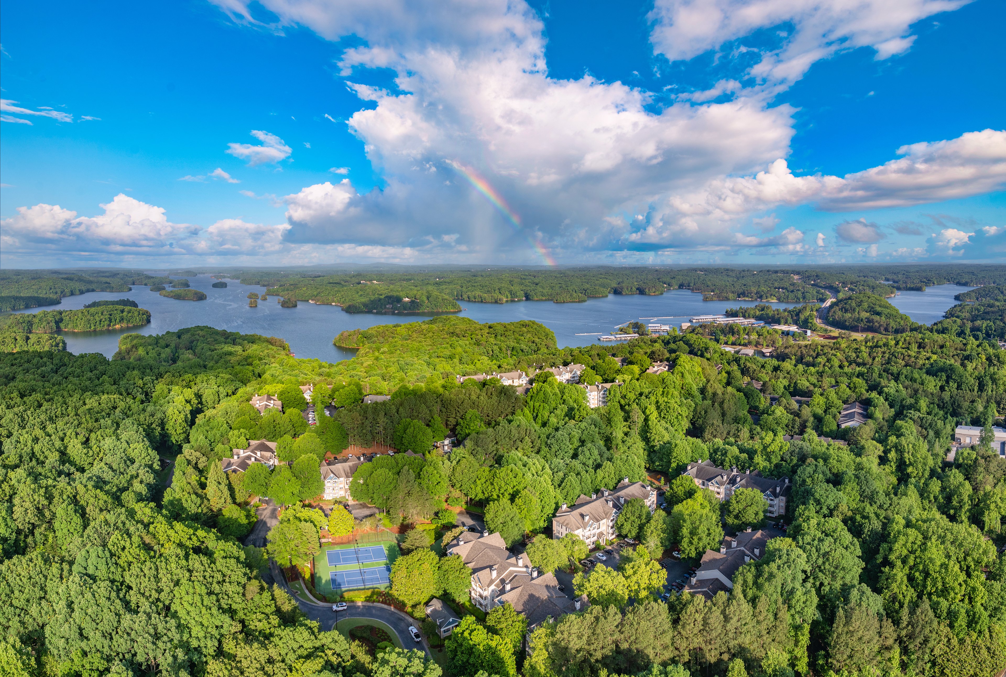 Property Aerial at MAA Lake Lanier luxury apartment homes in Gainesville, GA