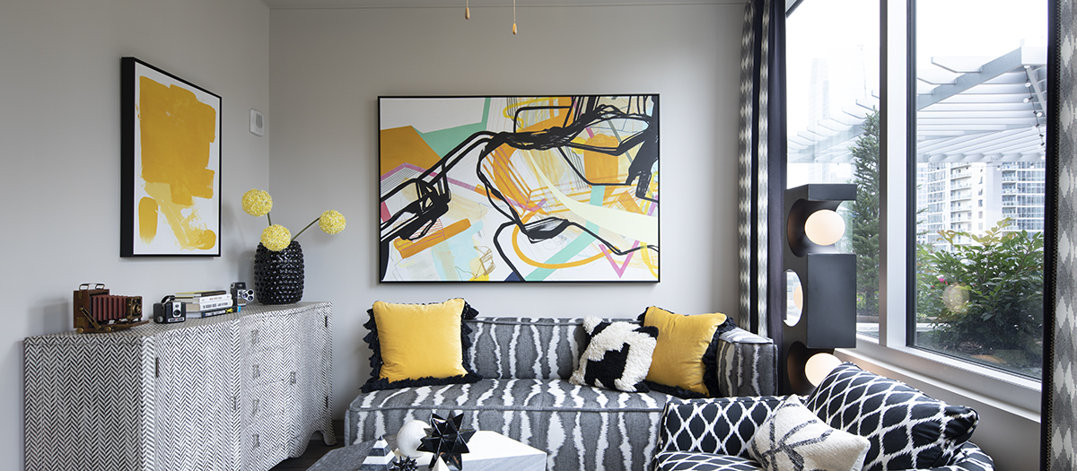 Studio Living Area at MAA Midtown luxury apartment homes in Atlanta, GA