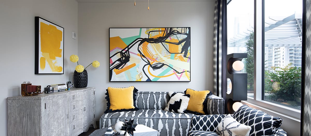 Studio Living Area at MAA Midtown luxury apartment homes in Atlanta, GA