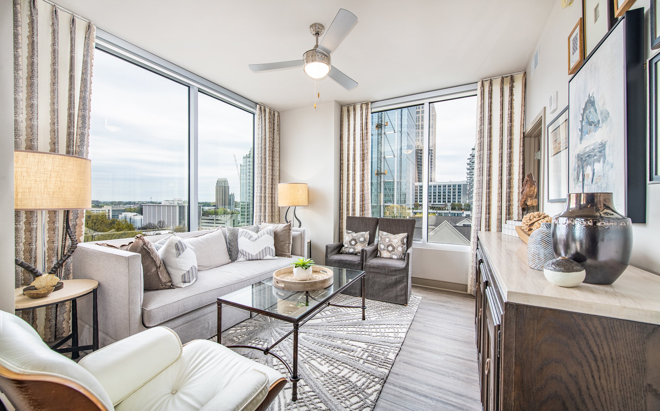 Living area at MAA Midtown luxury apartment homes in Atlanta, GA