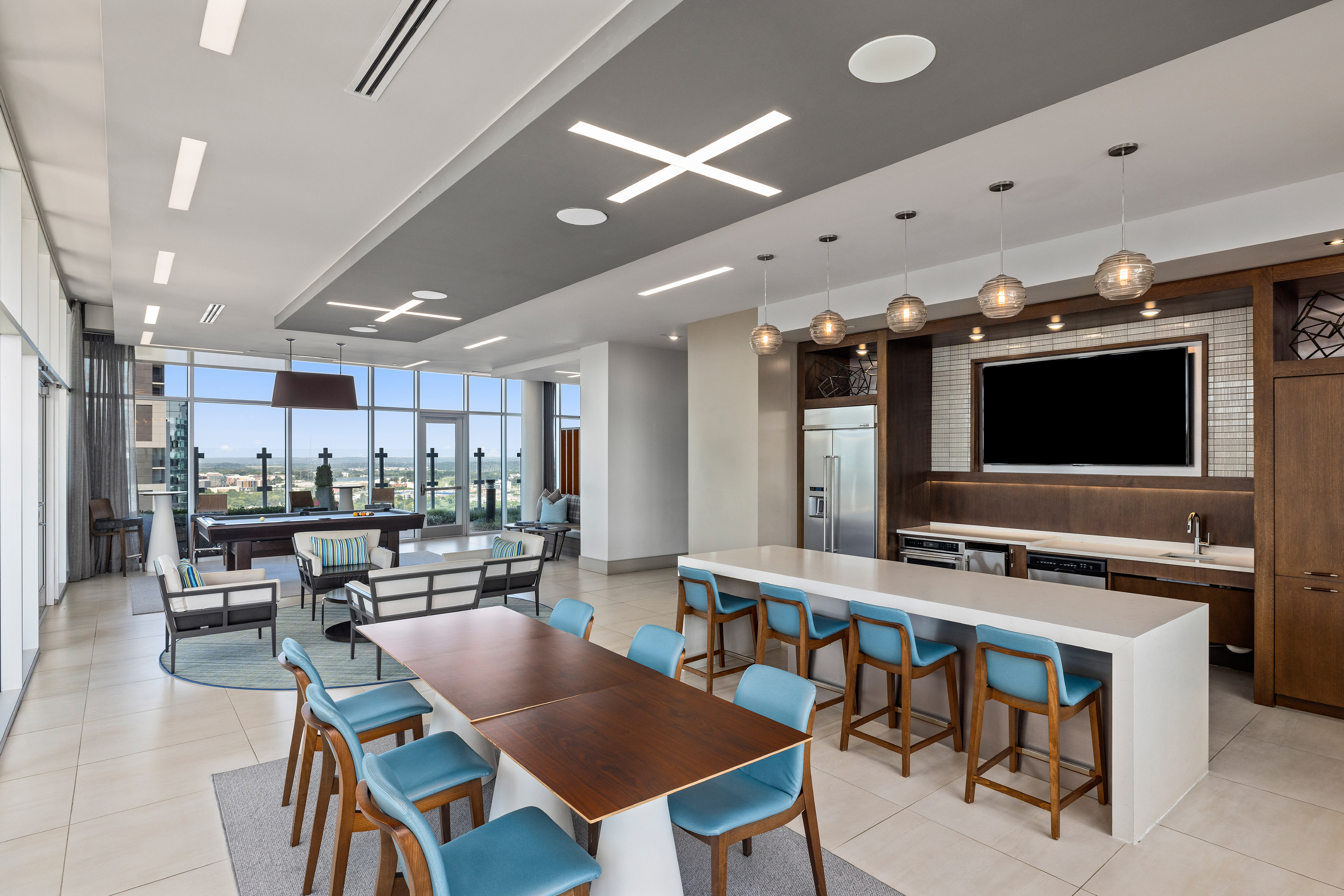 Rooftop grilling at MAA Midtown luxury apartment homes in Atlanta, GA