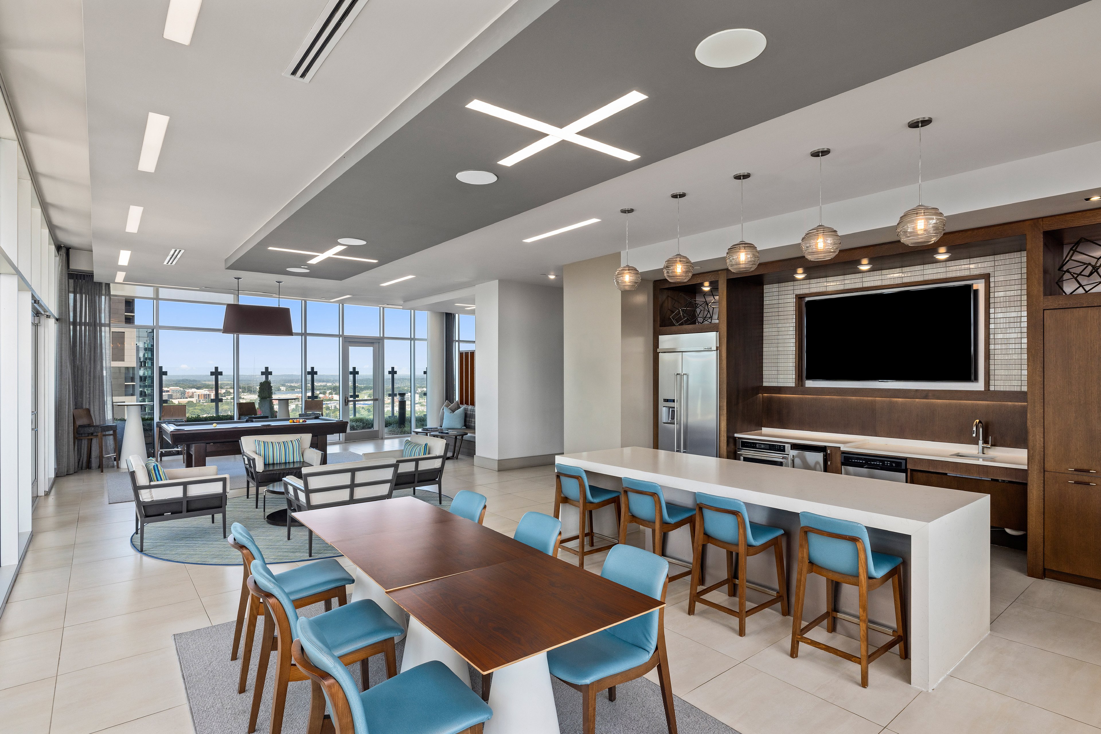 Rooftop grilling at MAA Midtown luxury apartment homes in Atlanta, GA