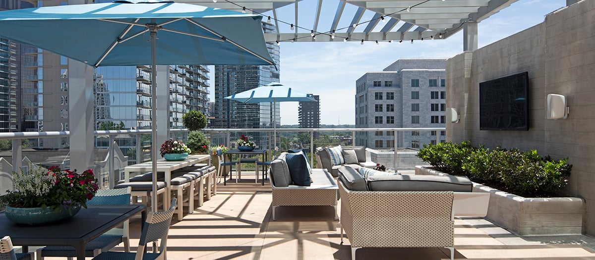 Terrace Lounge at MAA Midtown luxury apartment homes in Atlanta, GA