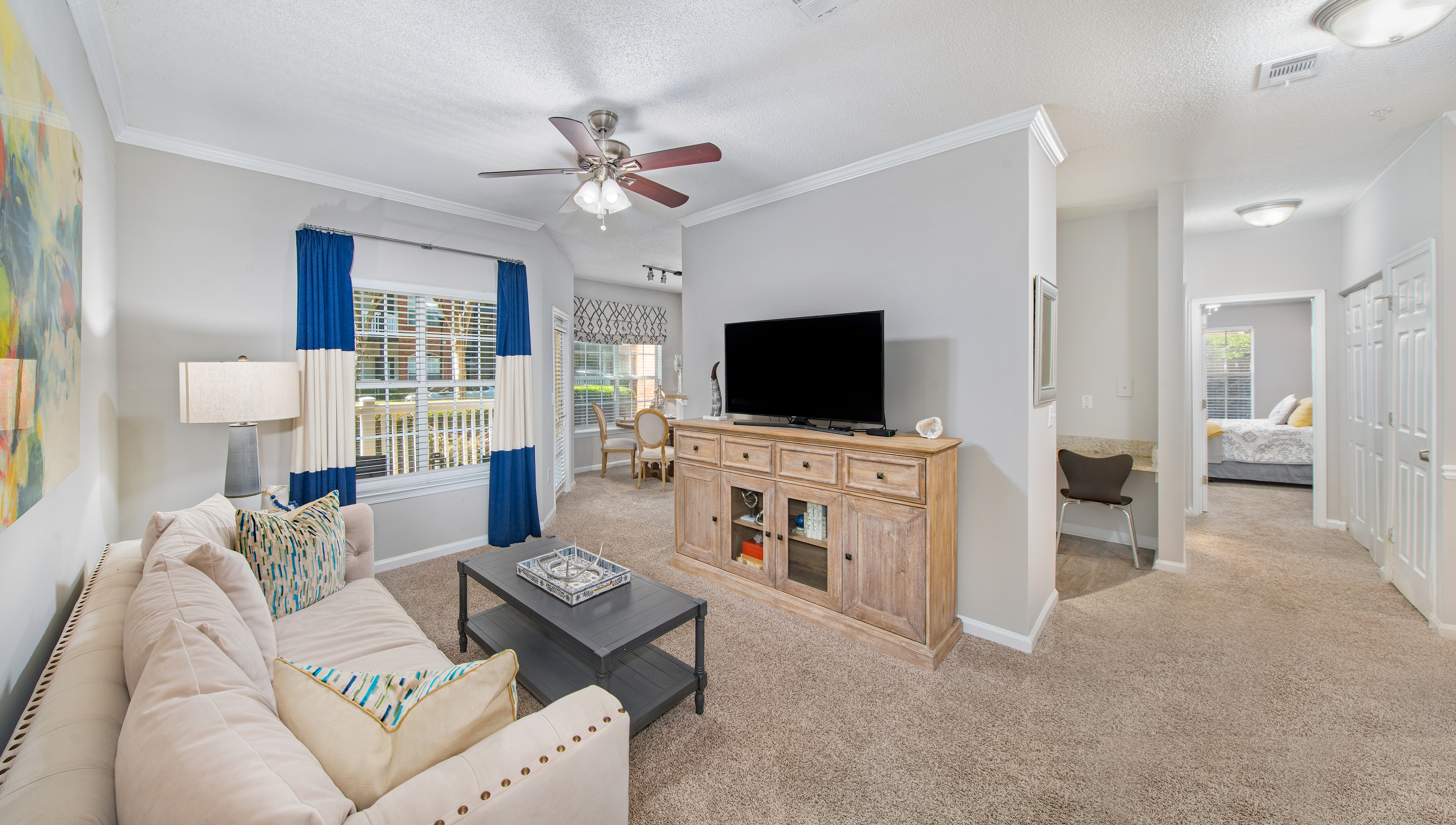 Living Room wide angle at MAA Milstead in Atlanta, GA